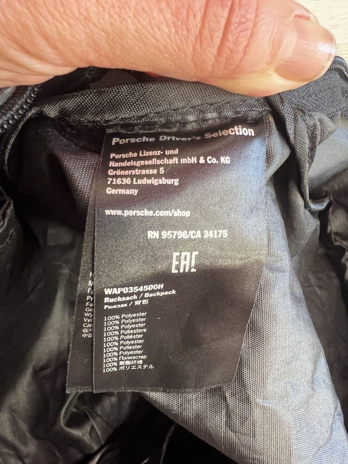 Porsche Design Porsche Racing Collection Packable Backpack 35L Black Bag Size ONE SIZE - 11 Thumbnail