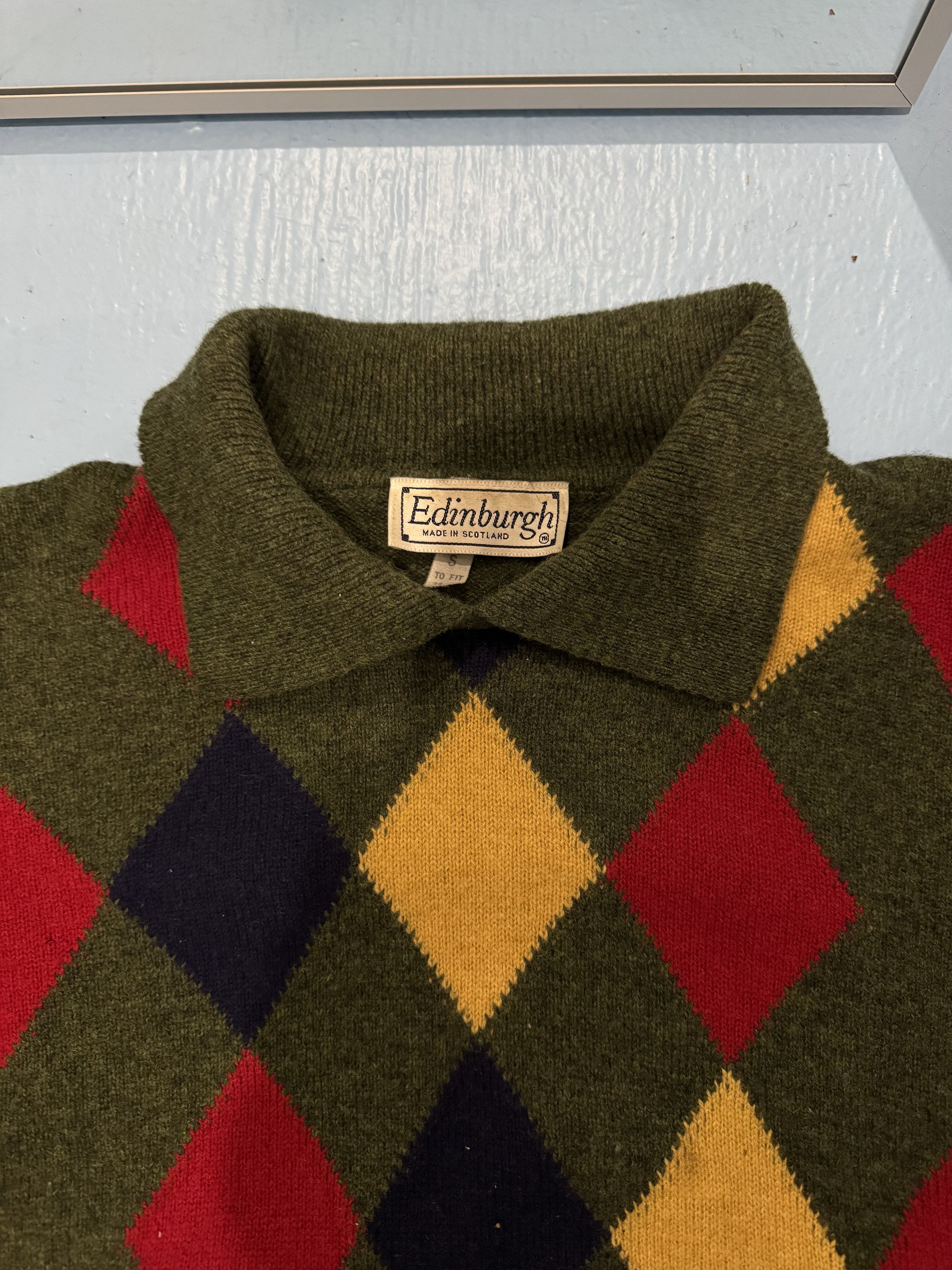 Vintage Vintage 80s Argyle Sweater Size US S / EU 44-46 / 1 - 3 Thumbnail