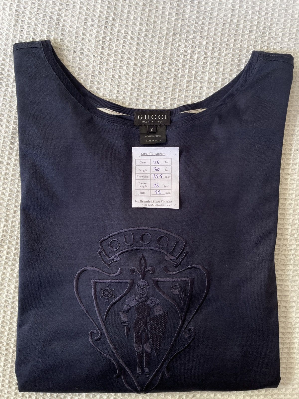 Gucci A/W’25🔥GUCCI🔥Embroidered Crest Logo 3Quartes Tshirt Size S / US 4 / IT 40 - 16 Thumbnail