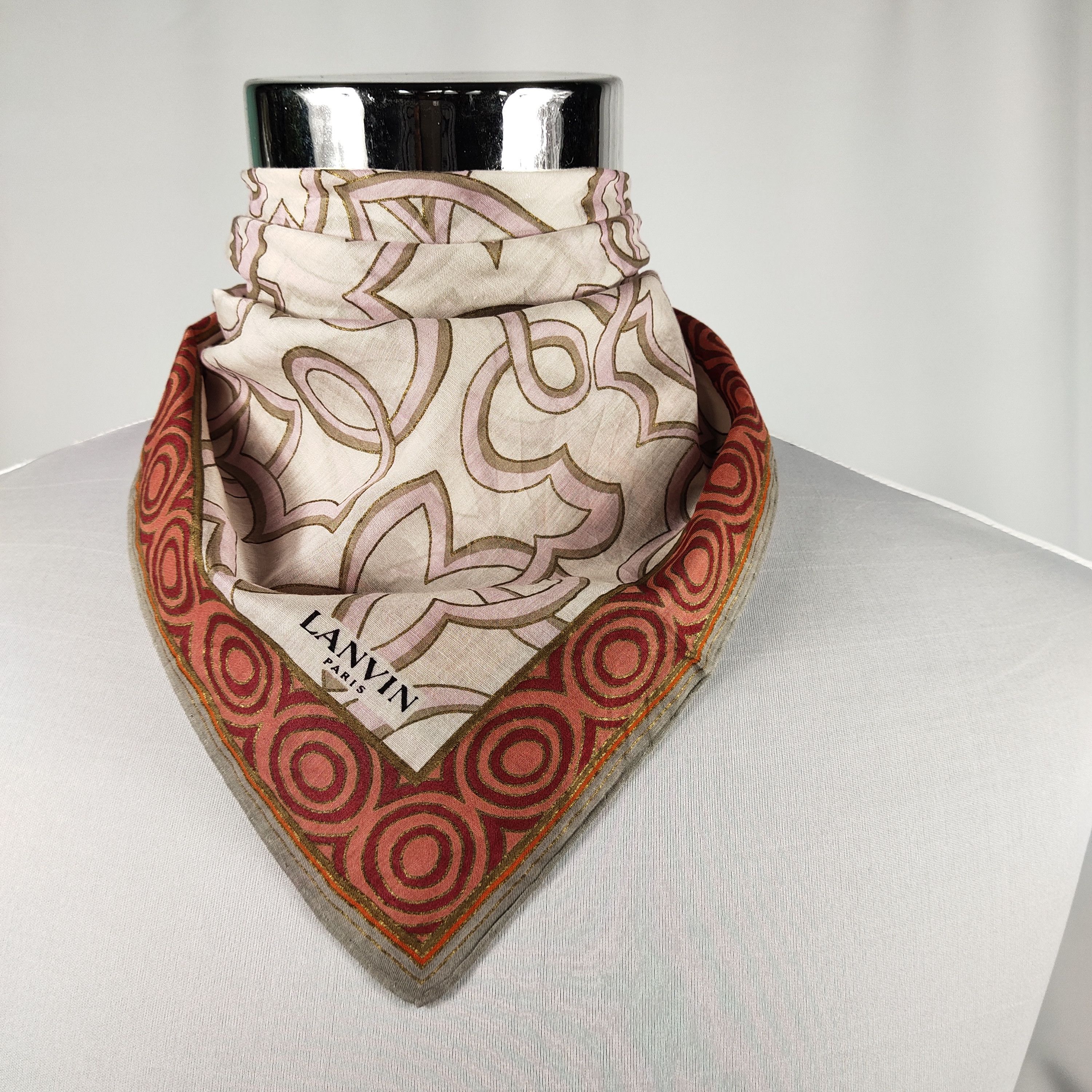 Lanvin × Vintage Lanvin Handkerchief / Neckerchief / Bandana FZ259 Size ONE SIZE - 1 Thumbnail