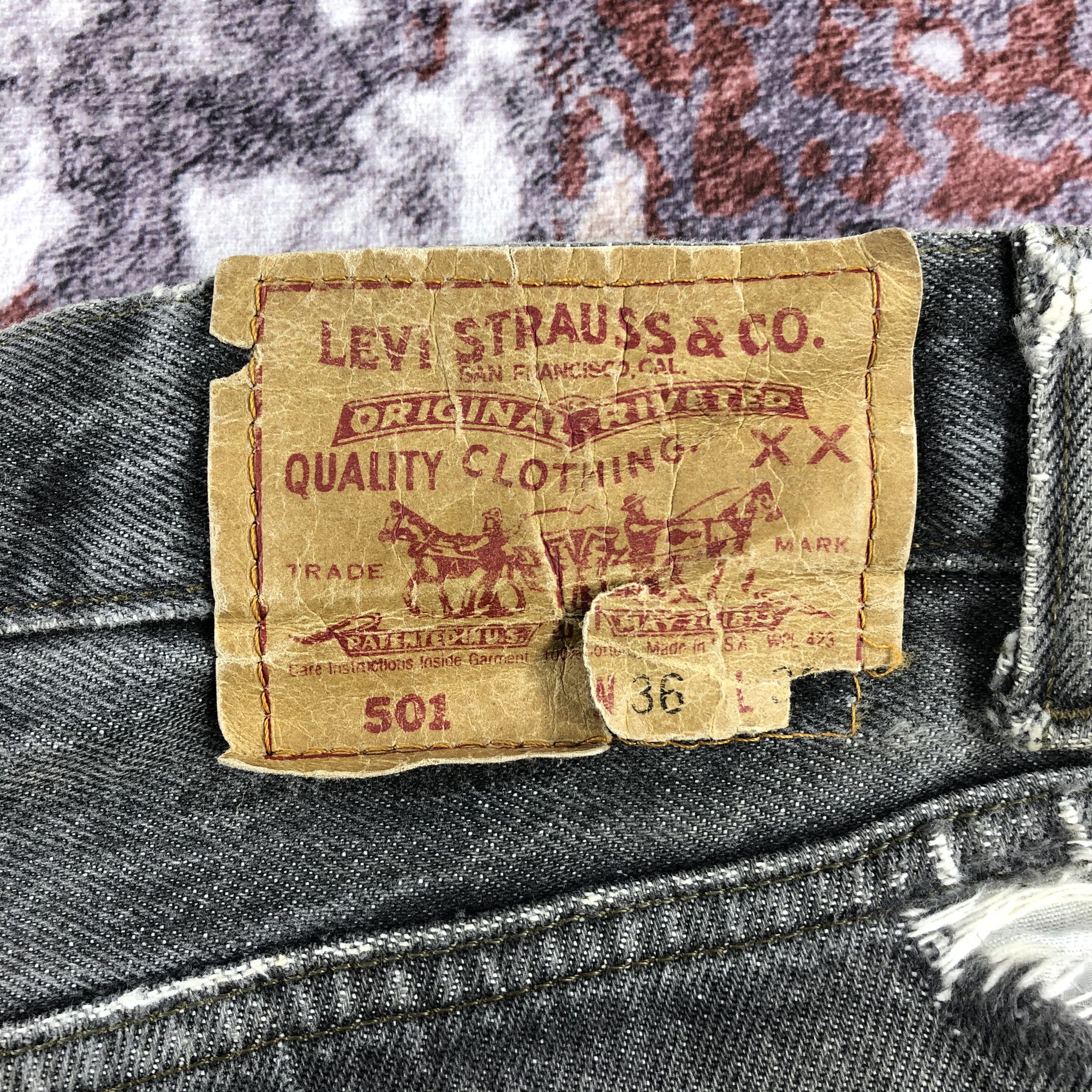 Levi's Vintage 90s Faded Black Levis 501 Jeans-JM2369 Size US 36 / EU 52 - 6 Thumbnail