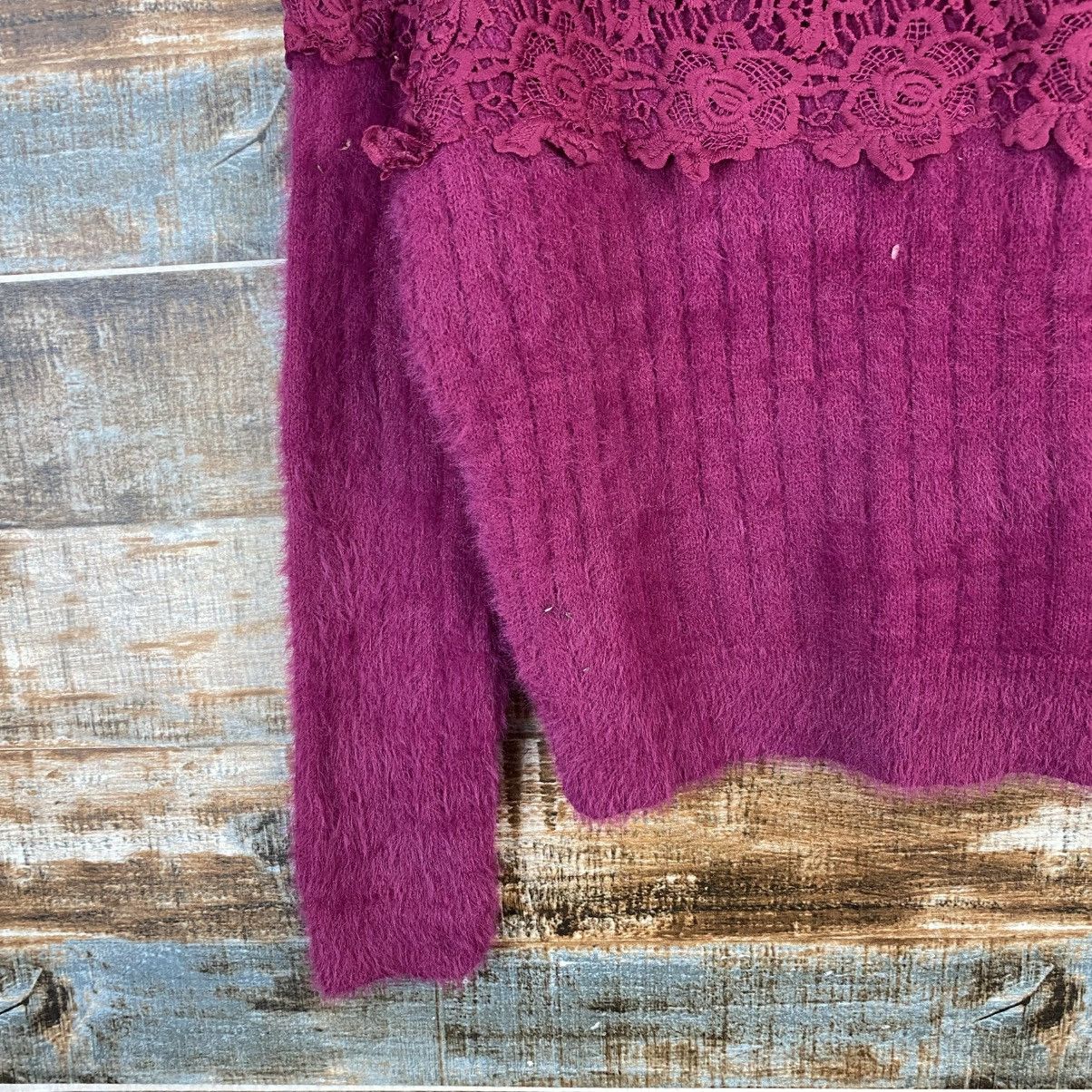 Japanese Brand DL A.G Plus Purple fur shaggy Knitwear #C1065 Size S / US 4 / IT 40 - 7 Thumbnail