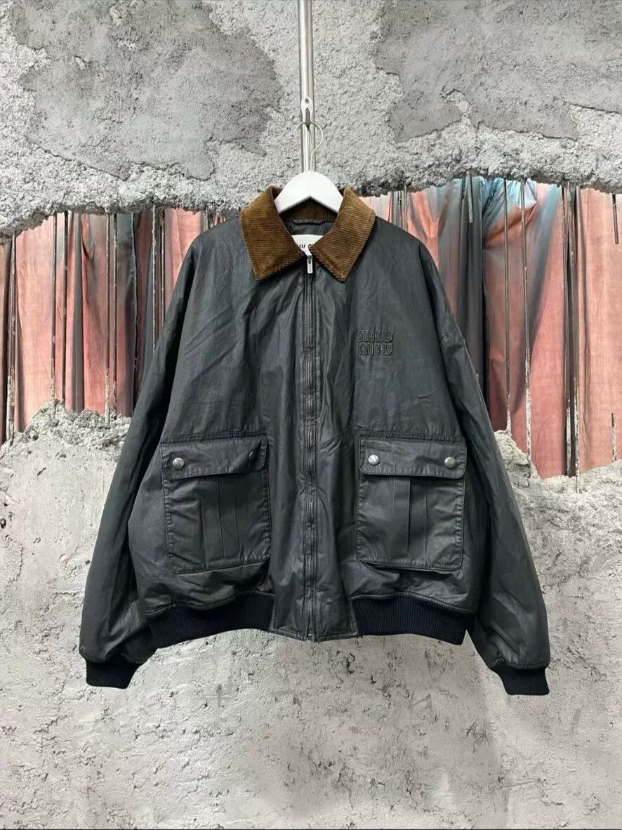 Miu Miu Miu Miu Corduroy Collar Waxed Jacket Size M / US 6-8 / IT 42-44 - 1 Thumbnail