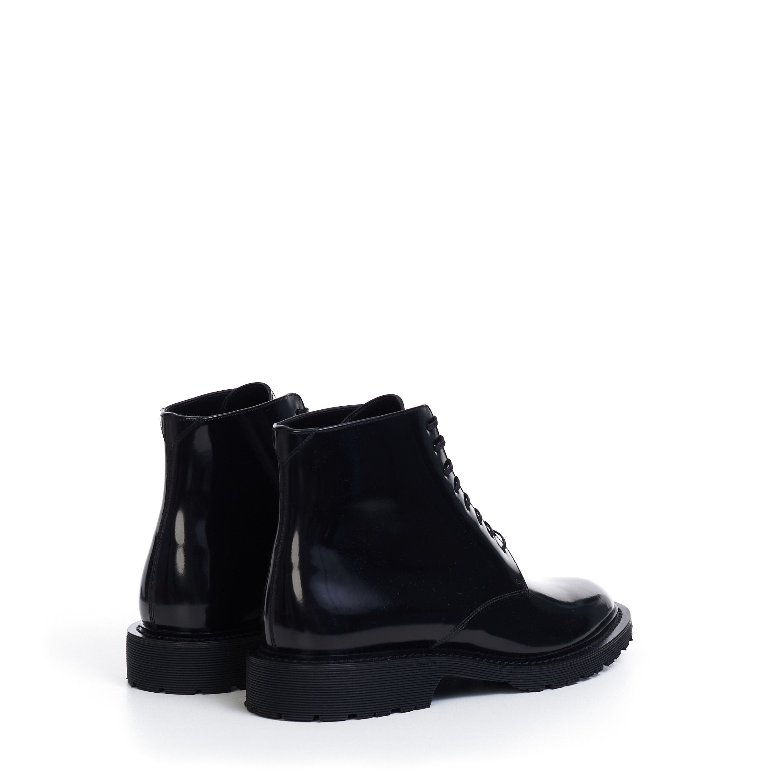 Saint Laurent Paris Army Boots In Shiny Black Calf Leather Size US 7.5 / EU 40-41 - 7 Thumbnail