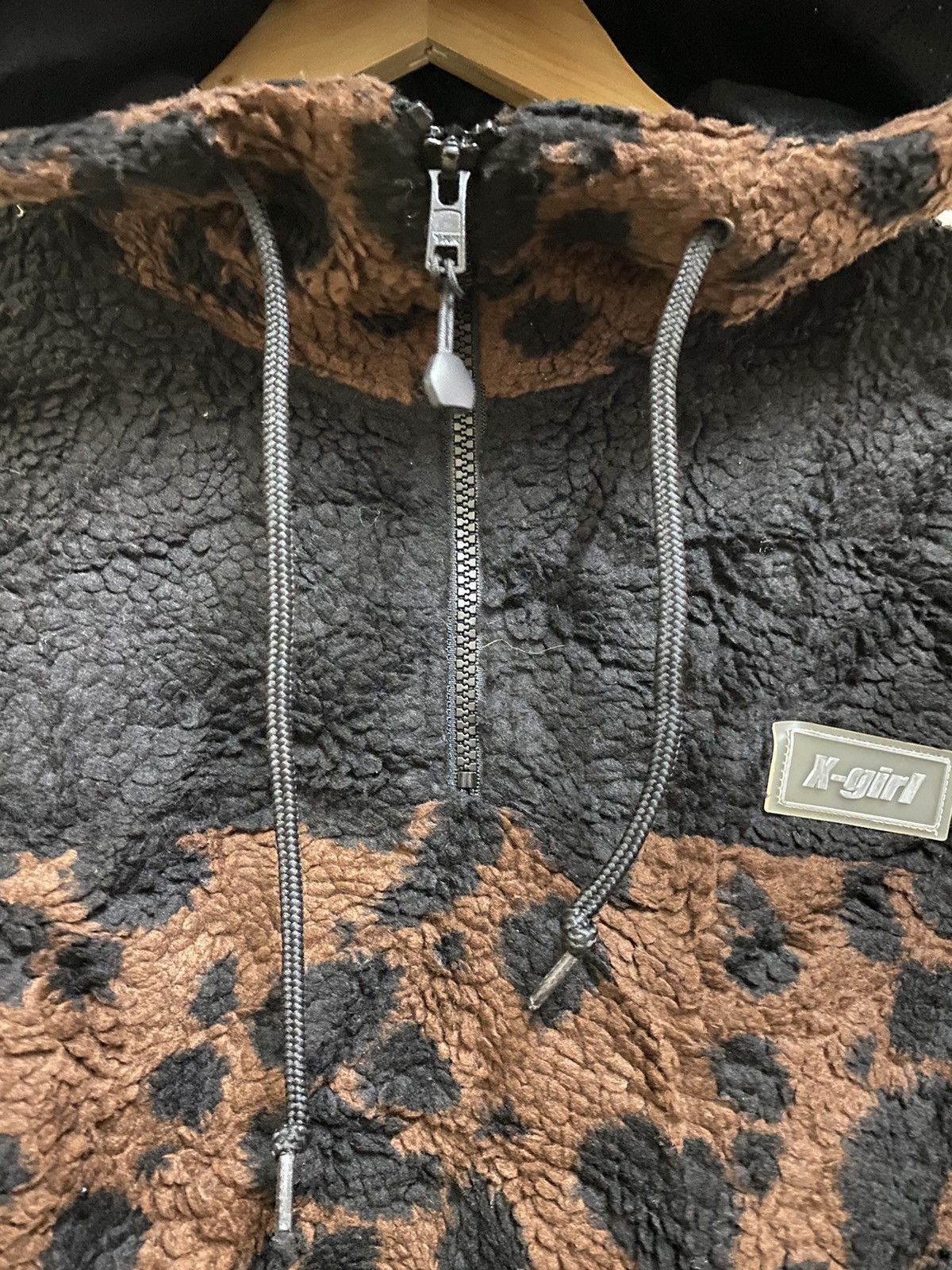 x girl leopard fleece hoody