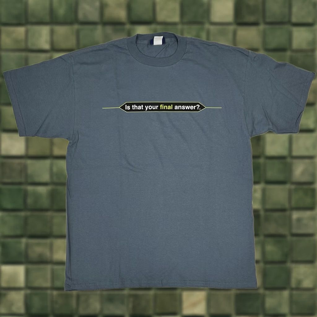 Vintage VINTAGE Who Wants To Be A Millionaire T-Shirt Regis Philbin Adult XL Blue 90s Game Show TV Show Promo Tee Mens Size US XL / EU 56 / 4 - 1 Thumbnail