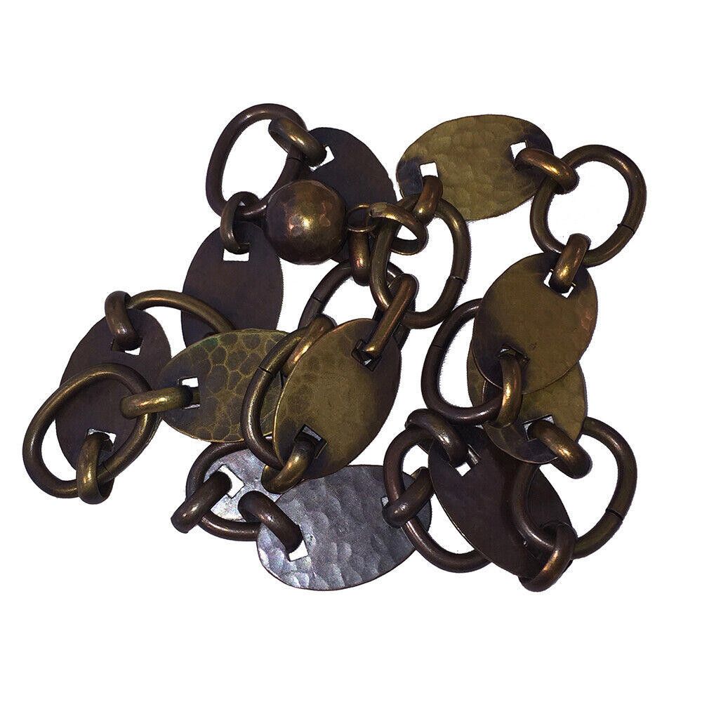 Yves Saint Laurent YSL Long Hammered Brass Mariner Link Necklace Size ONE SIZE - 3 Thumbnail