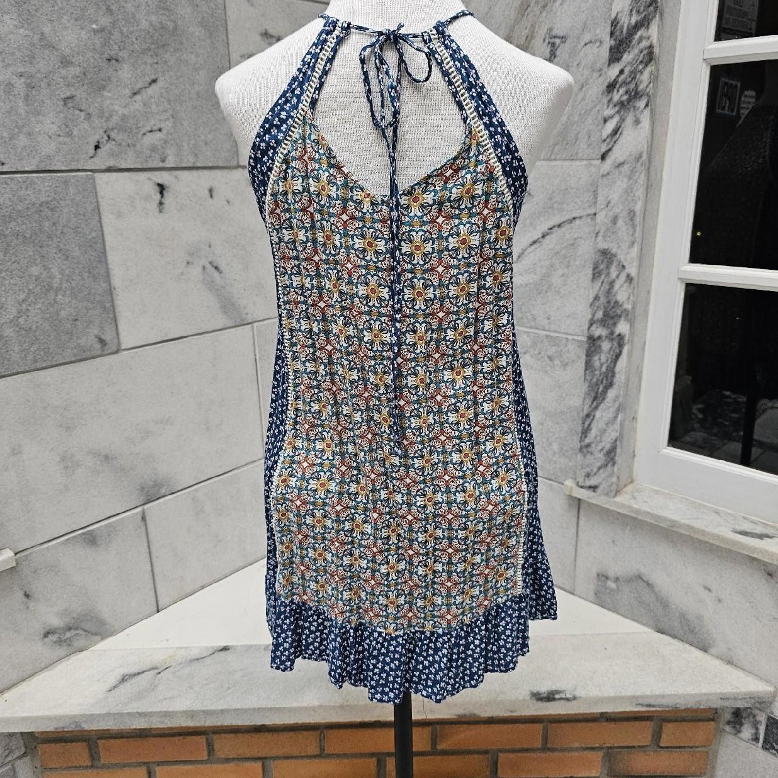 Designer Umgee U.S.A. Women's Floral Print Halter Dress Size S / US 4 / IT 40 - 7 Thumbnail