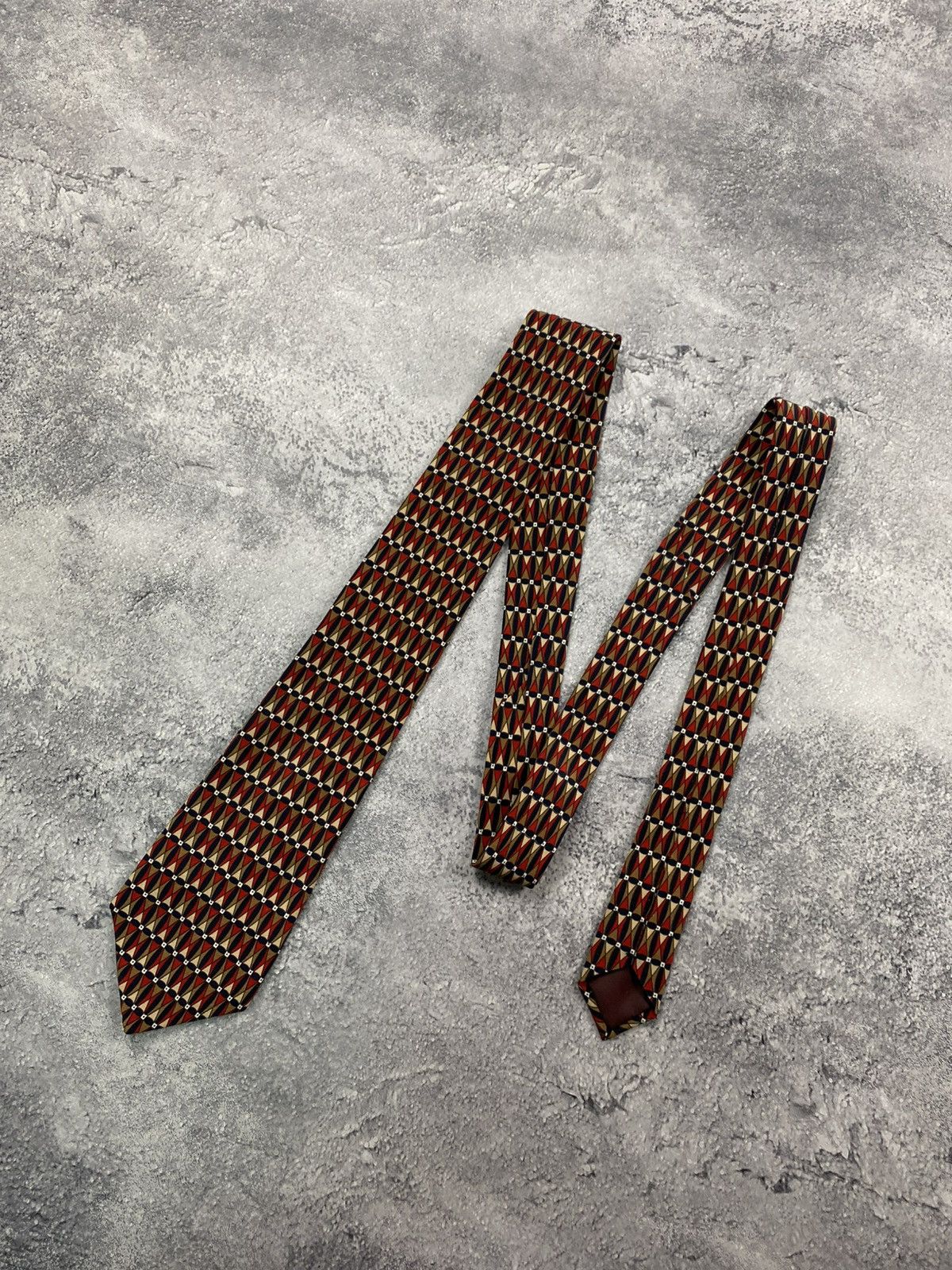 Lanvin Lanvin Tie 90s Geometric Cravatca Silk Y2K Classic Casual Size ONE SIZE - 4 Thumbnail