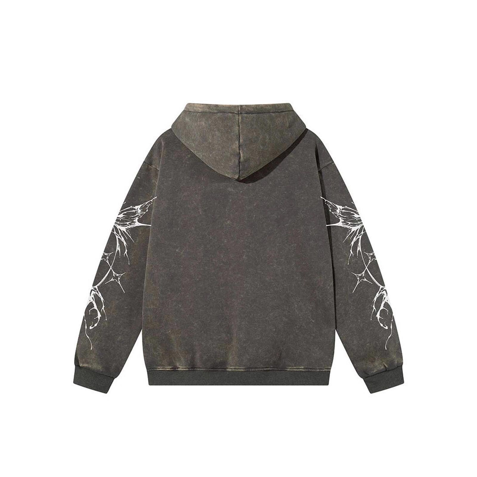 Japanese Brand Black Graphic Print Zip-Up Hoodie, Casual Streetwear Hoodie Size US M / EU 48-50 / 2 - 4 Thumbnail