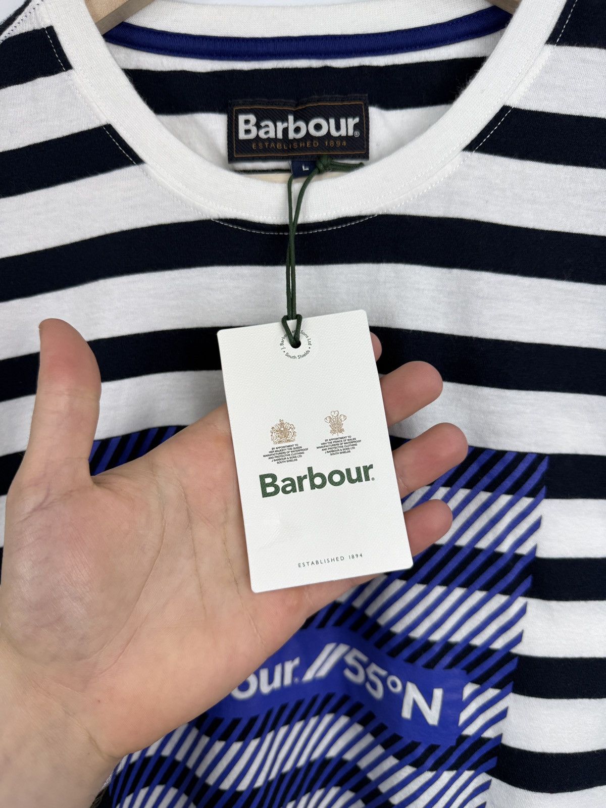 Barbour × Noah 🇬🇧 NEW❗️Barbour Thwart T-Shirt Rare Retro Hype Y2K Size US L / EU 52-54 / 3 - 6 Thumbnail