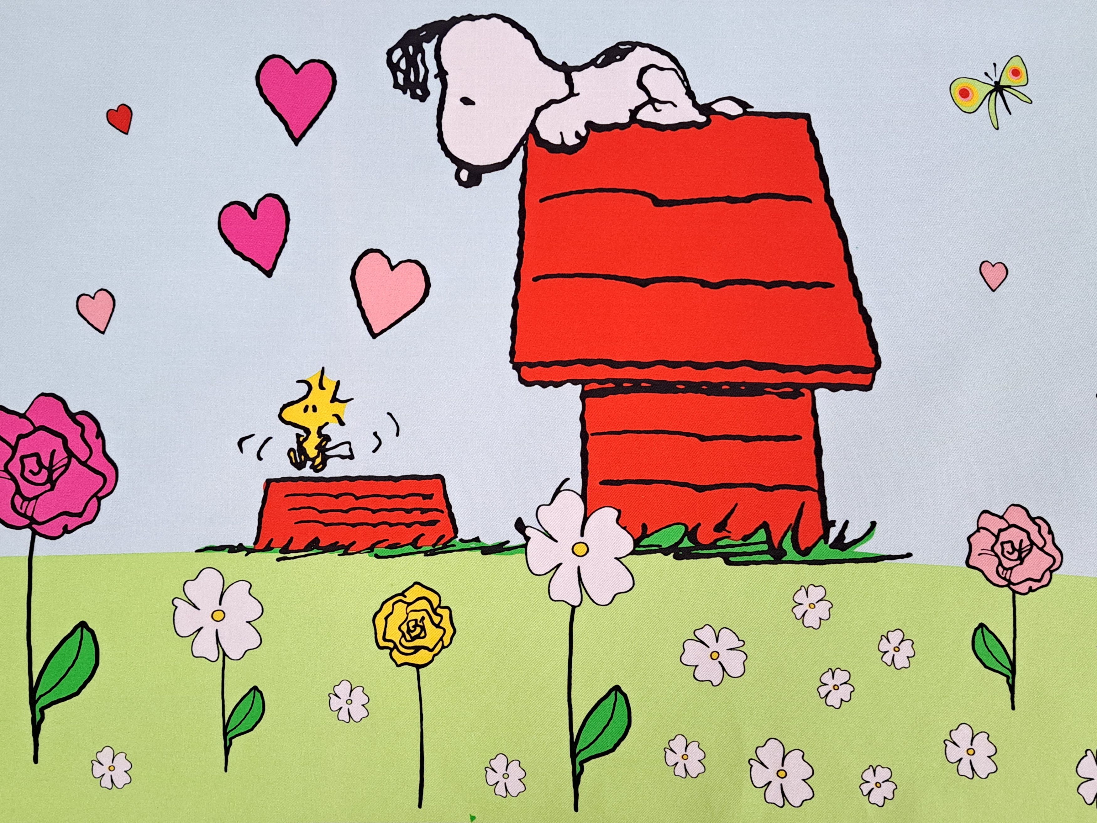 Designer CODELLO Loves Peanuts - Snoopy - funy silk scarf. Size ONE SIZE - 4 Thumbnail