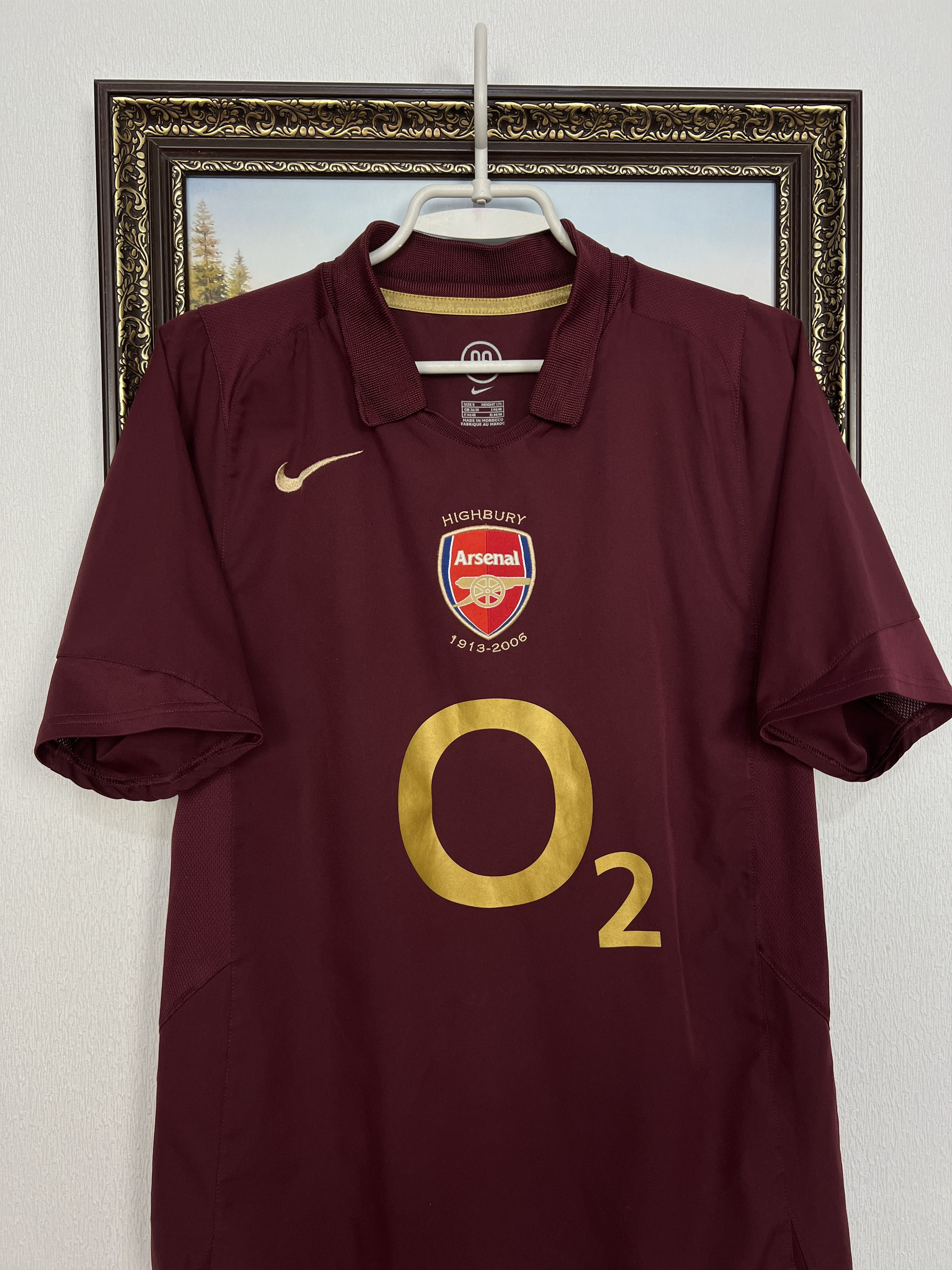 Nike Arsenal football shirt 2005 Soccer Jersey Burgundy Gunners Size US S / EU 44-46 / 1 - 2 Thumbnail