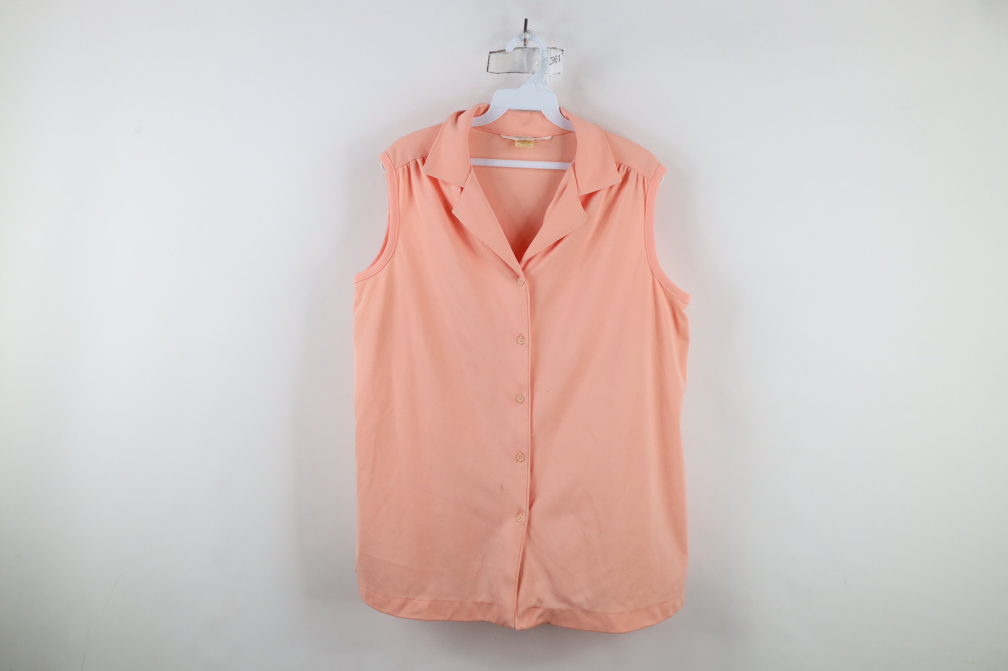 Vintage Vintage 70s Streetwear Sleeveless Knit Button Shirt Pink Size S / US 4 / IT 40 - 1 Thumbnail