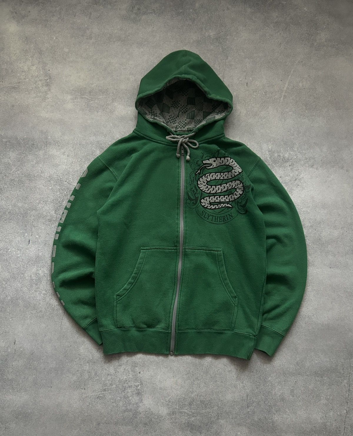 Vintage × Warner Bros Vintage Harry Potter Slyzerin y2k zip-hoodies green mens Size US S / EU 44-46 / 1 - 1 Thumbnail