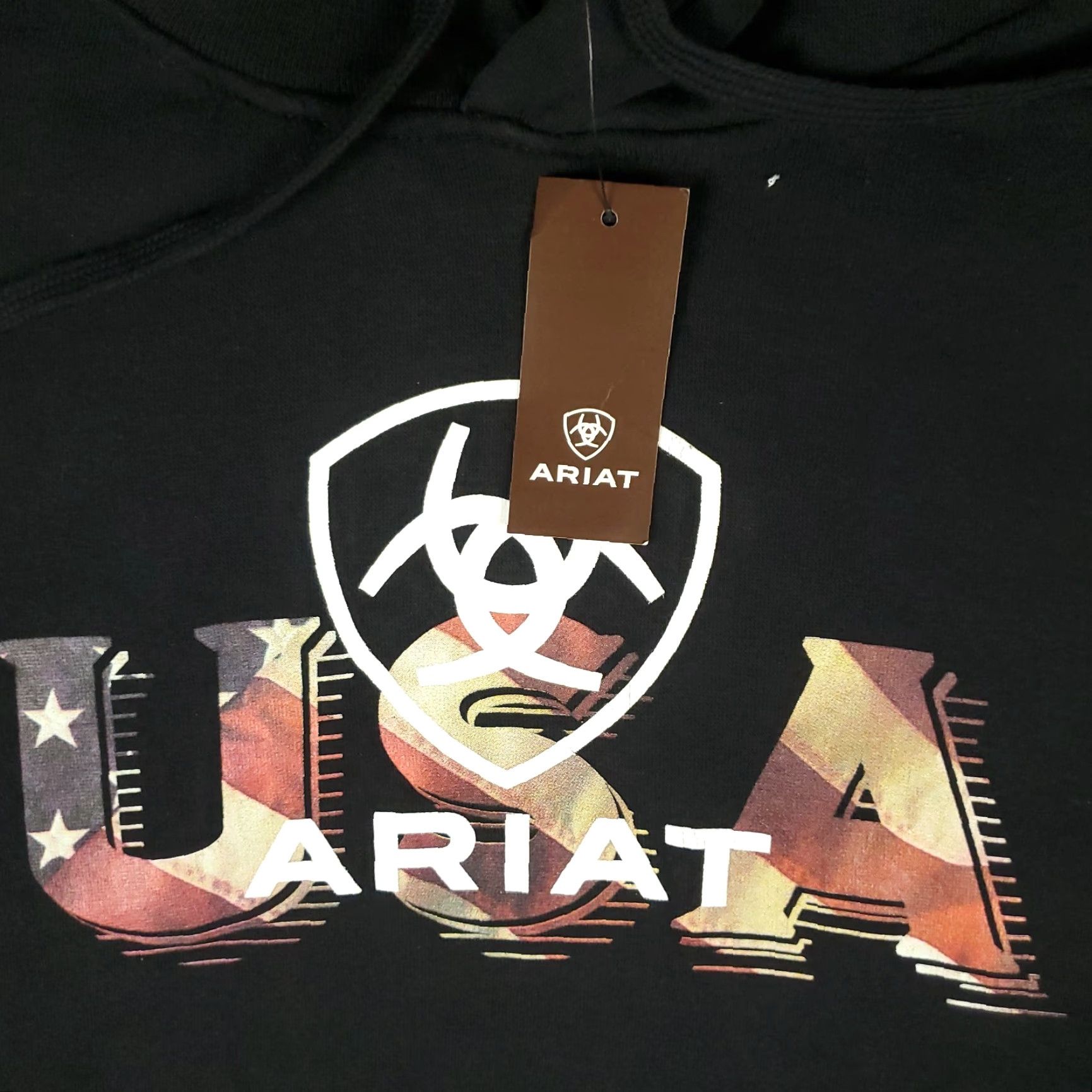 Ariat Ariat Hoodie Mens XL Black Pullover Sweatshirt Knit Mock Neck Logo All Seasons Pockets Regular Casual Sweatshirt Size US XL / EU 56 / 4 - 2 Thumbnail