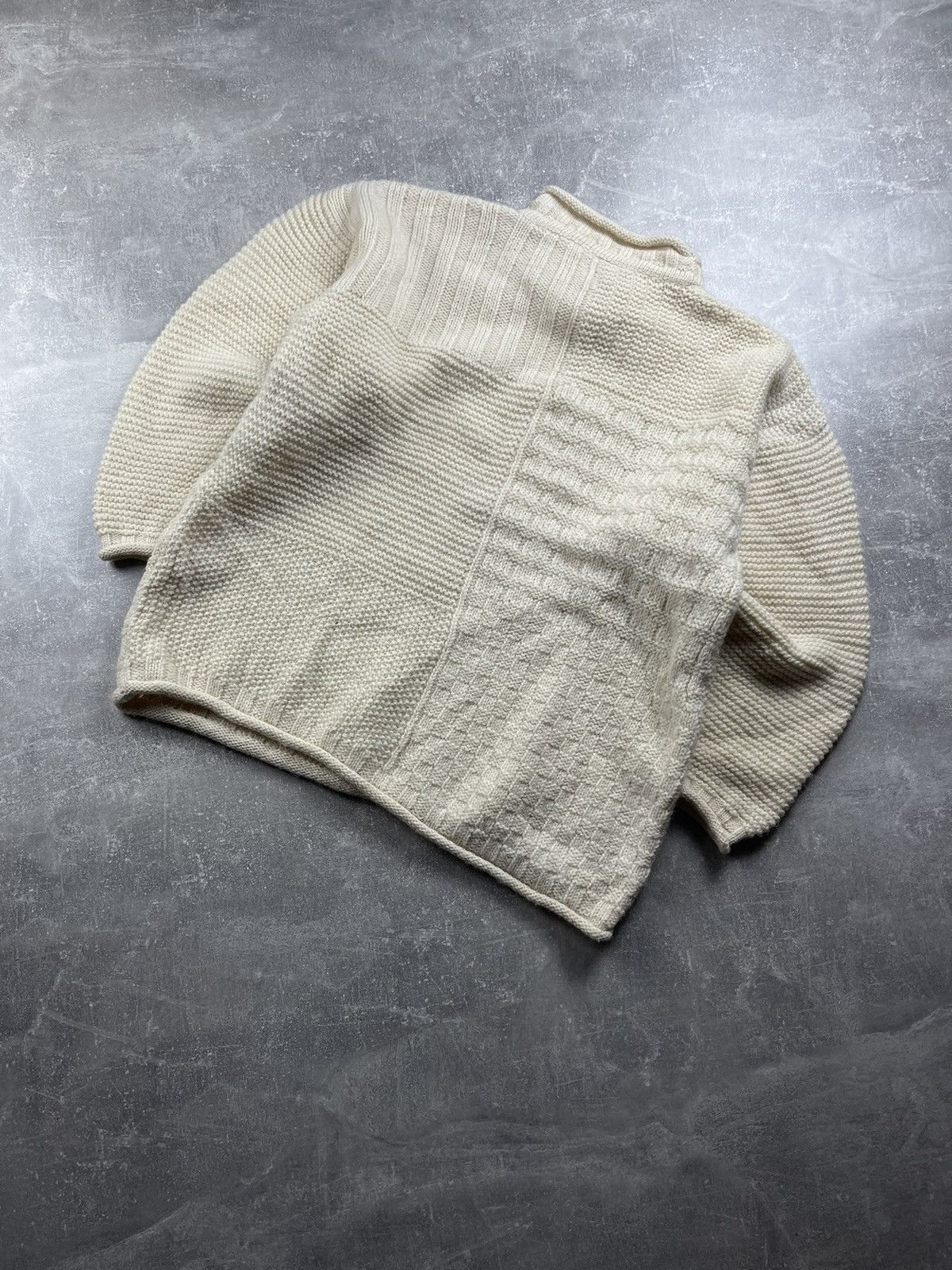 Other Hessnatur 100% Virgin Wool Textured Knit Sweater Cream Size US M / EU 48-50 / 2 - 7 Thumbnail
