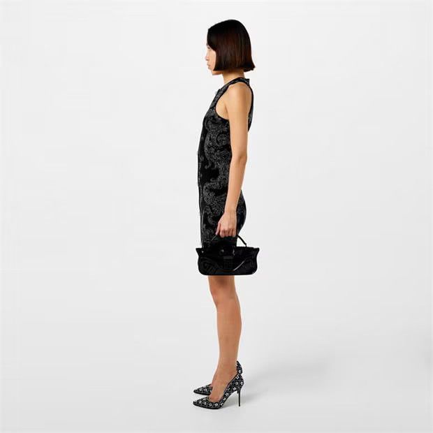 Balmain o1g2r1mq0924 Mini Dress in Noir & Argent Size M / US 6-8 / IT 42-44 - 6 Thumbnail
