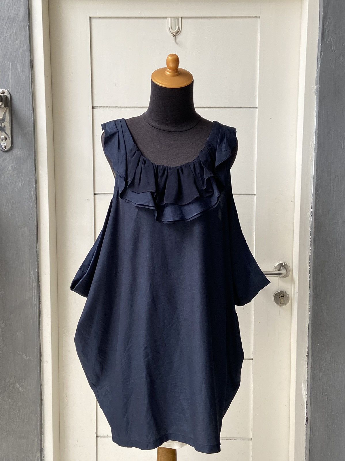 Helmut Lang HELMUT LANG Navy Midi Dress Size XXS / US 00 / IT 34 - 1 Thumbnail