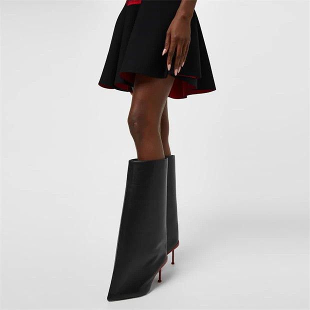 Alexander McQueen o1g2r1mq0824 Slash Flare Boots in Black & Red Size US 9 / IT 39 - 5 Thumbnail