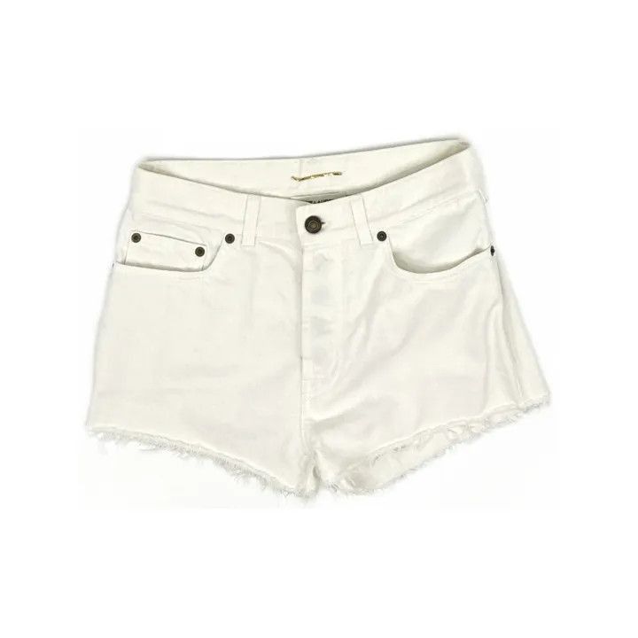 Saint Laurent Paris Saint Laurent White Chain Detail Shorts-2507 Size US 28 / EU 44 - 8 Thumbnail