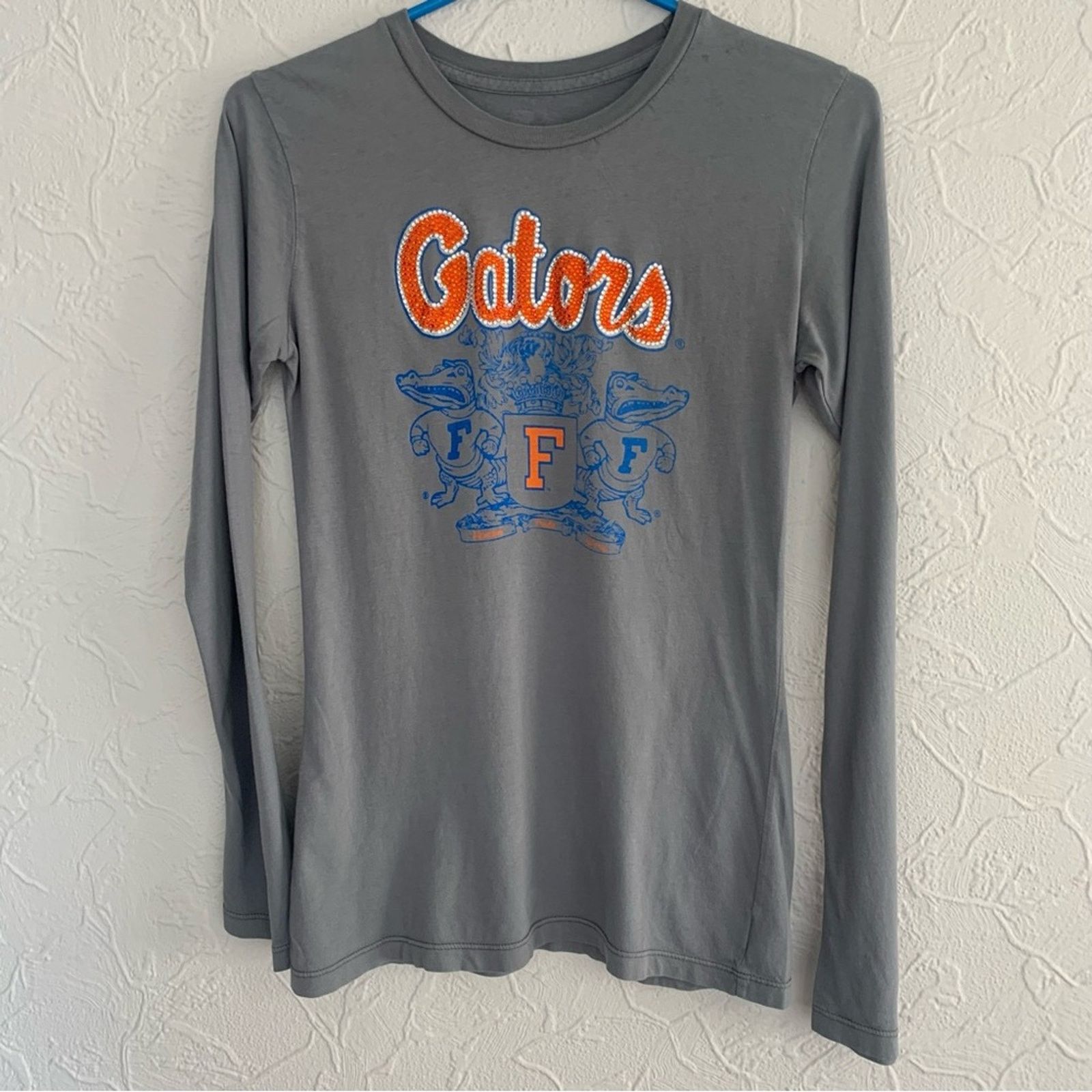 NCAA LONGSLEEVE FLORIDA GATORS RHINESTONE LOGO GRAY SHIRT LARGE Size L / US 10 / IT 46 - 1 Thumbnail