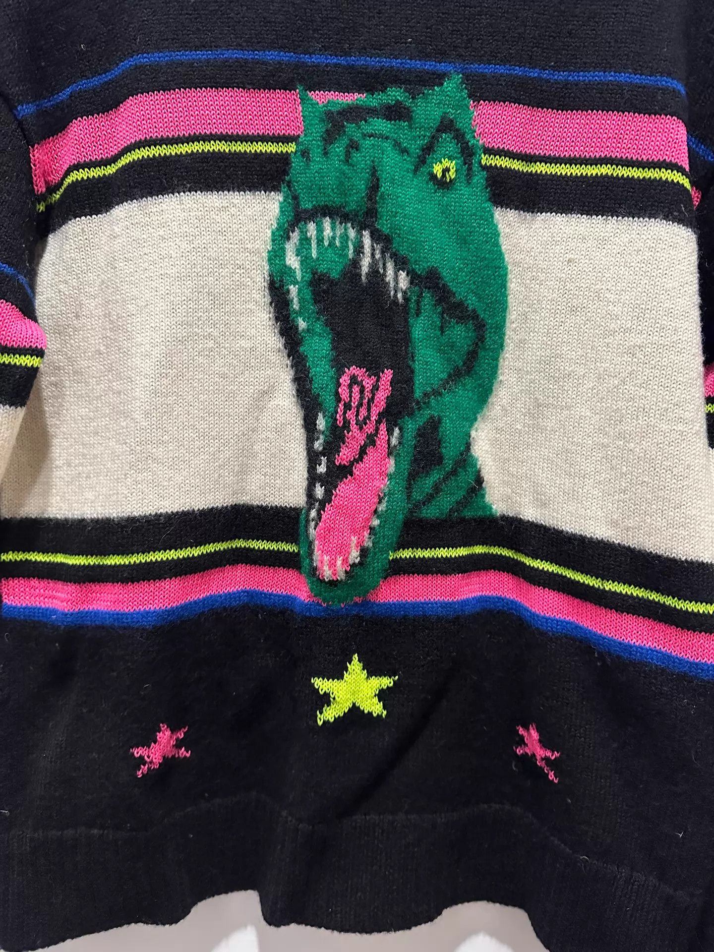 Saint Laurent Paris SLP Pink T-Rex Star Fitted Sweater XS Size XXS / US 00 / IT 34 - 2 Thumbnail