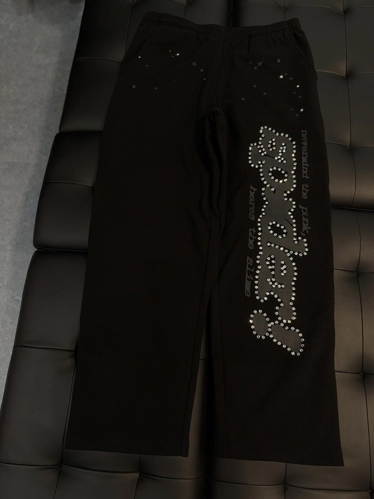 Sp5der Size M - Sp5der Worldwide Black VVS Stone Sweatpants Spider Size US 32 / EU 48 - 3 Thumbnail