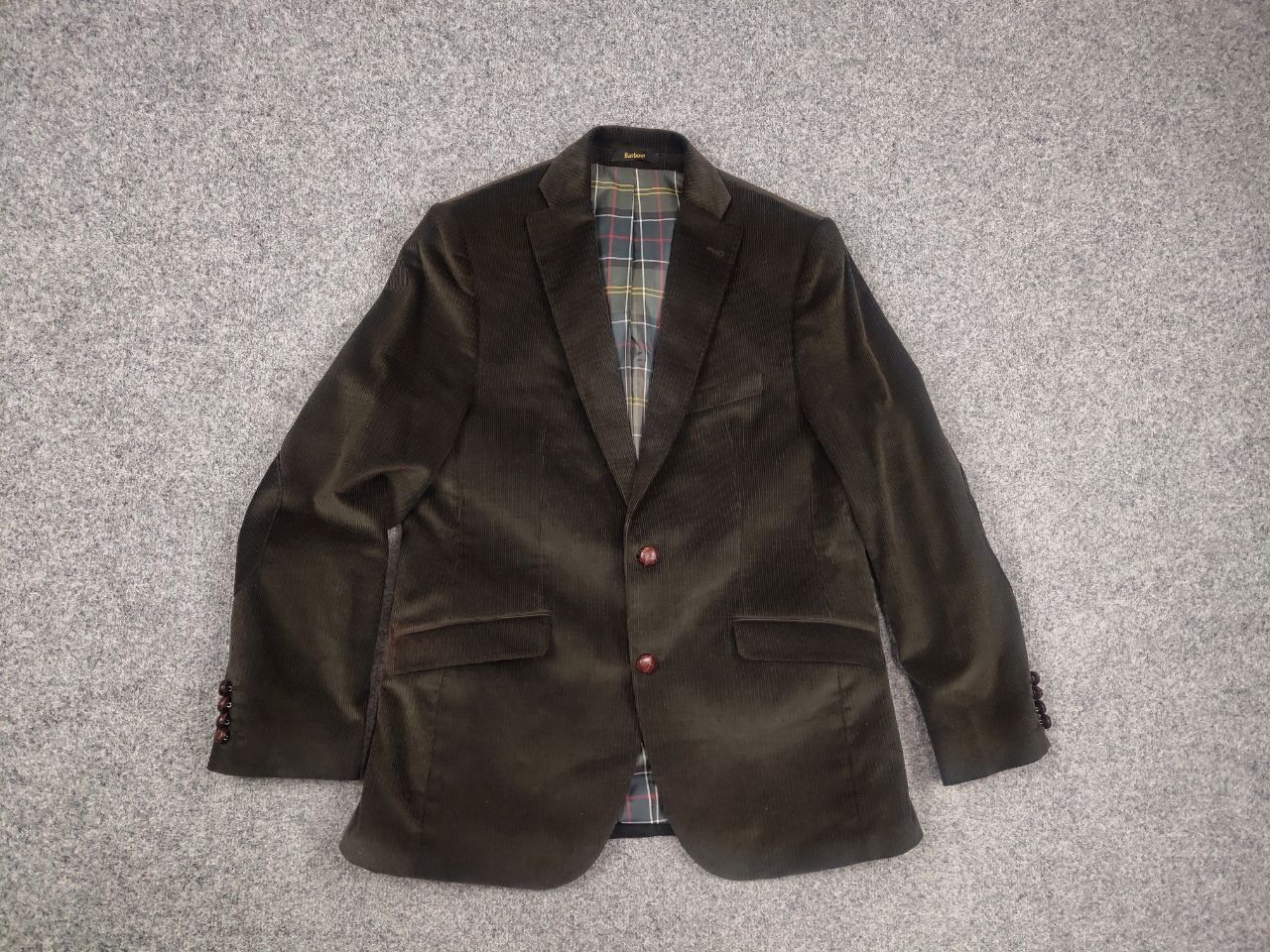 Barbour Barbour Dark green corduroy men's two buttons Blazer jacket Size US M / EU 48-50 / 2 - 2 Thumbnail