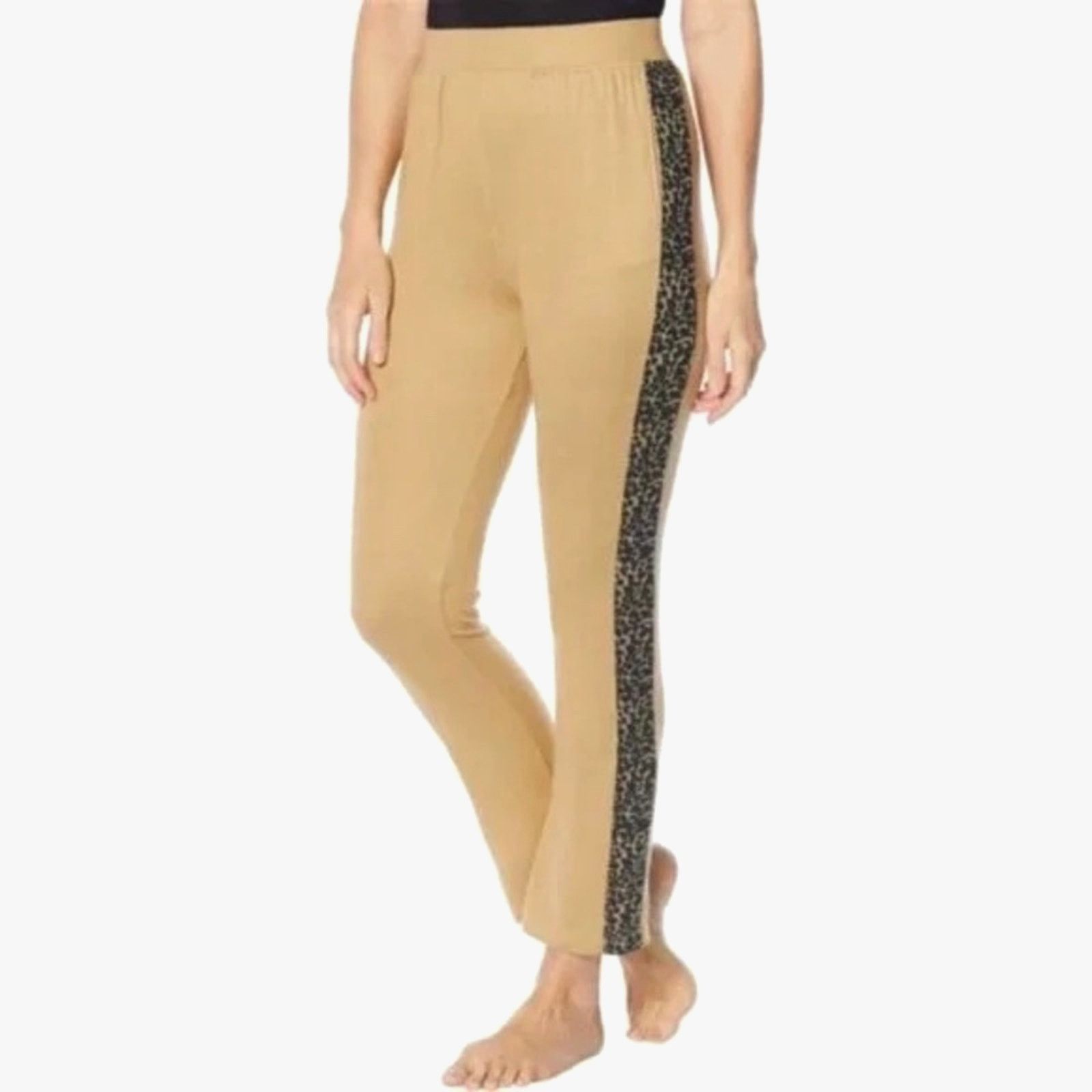 Other Retreat Rhonda Shear Knit Pants Suntan Abstract Animal L Size 33" - 2 Thumbnail