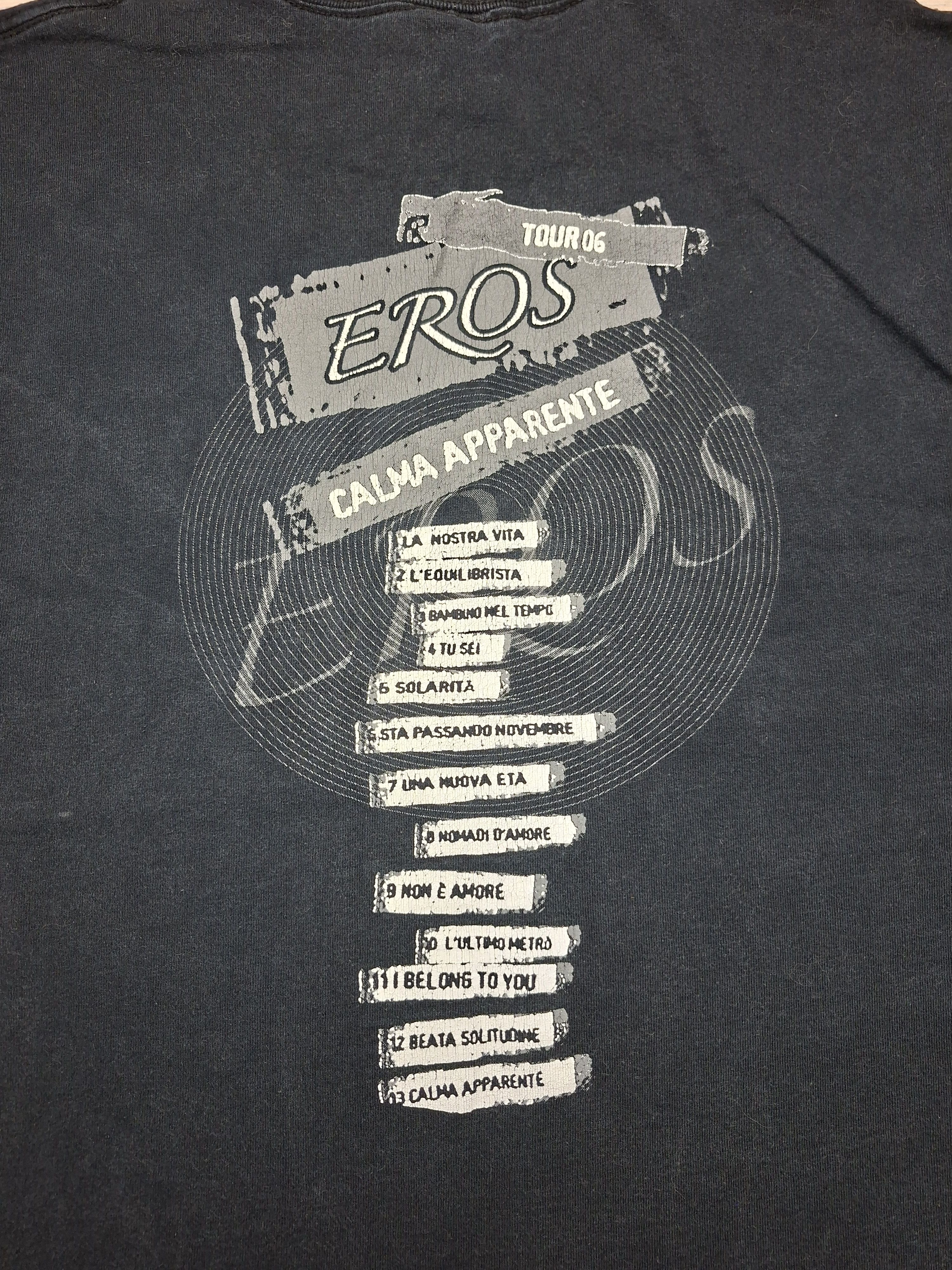 Fruit Of The Loom Vtg 2006 Eros Ramazzotti Calma Apparente Tour T-Shirt L Size US L / EU 52-54 / 3 - 5 Thumbnail
