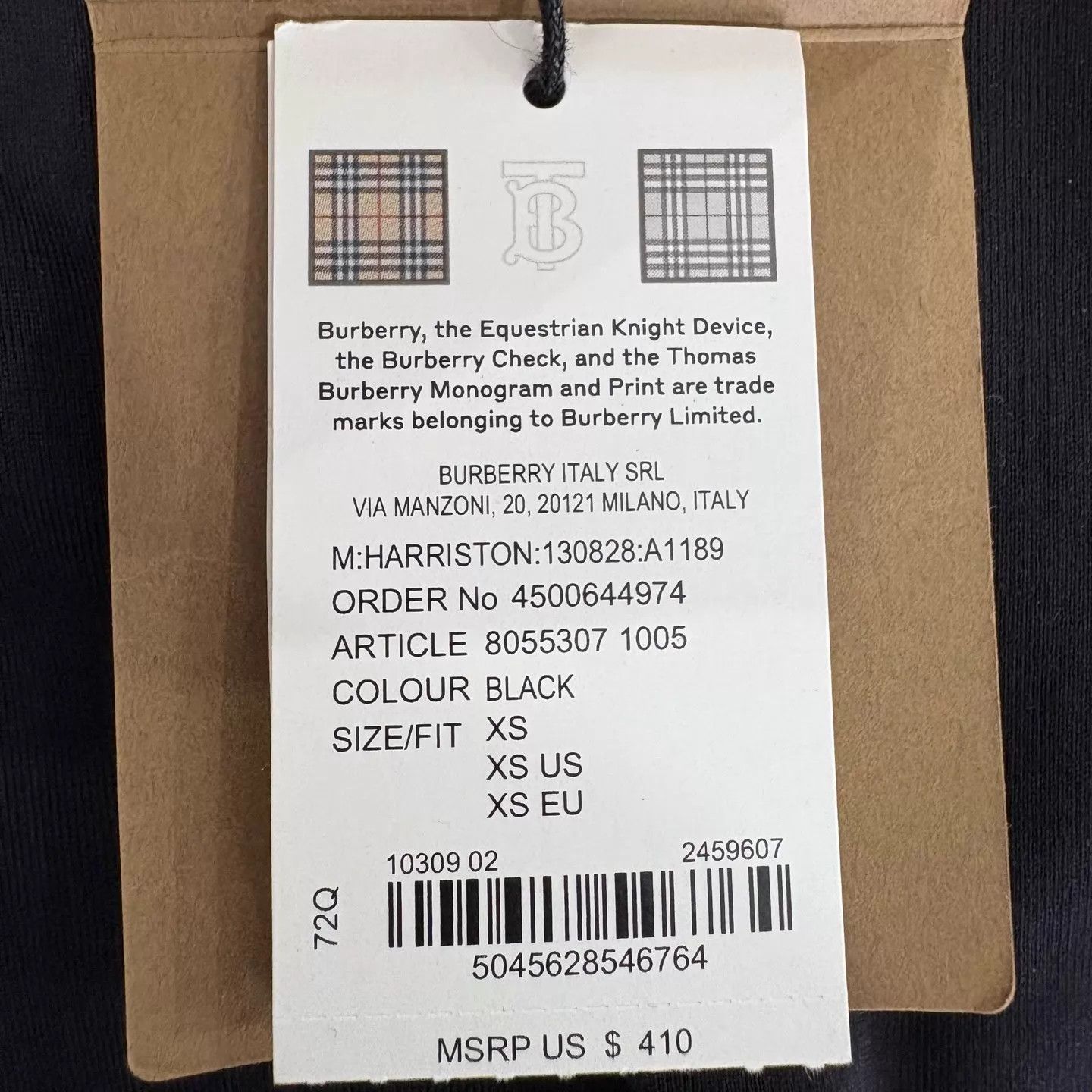 Burberry BURBERRY Black Logo Short Sleeve Tee XS Size US XS / EU 42 / 0 - 7 Thumbnail