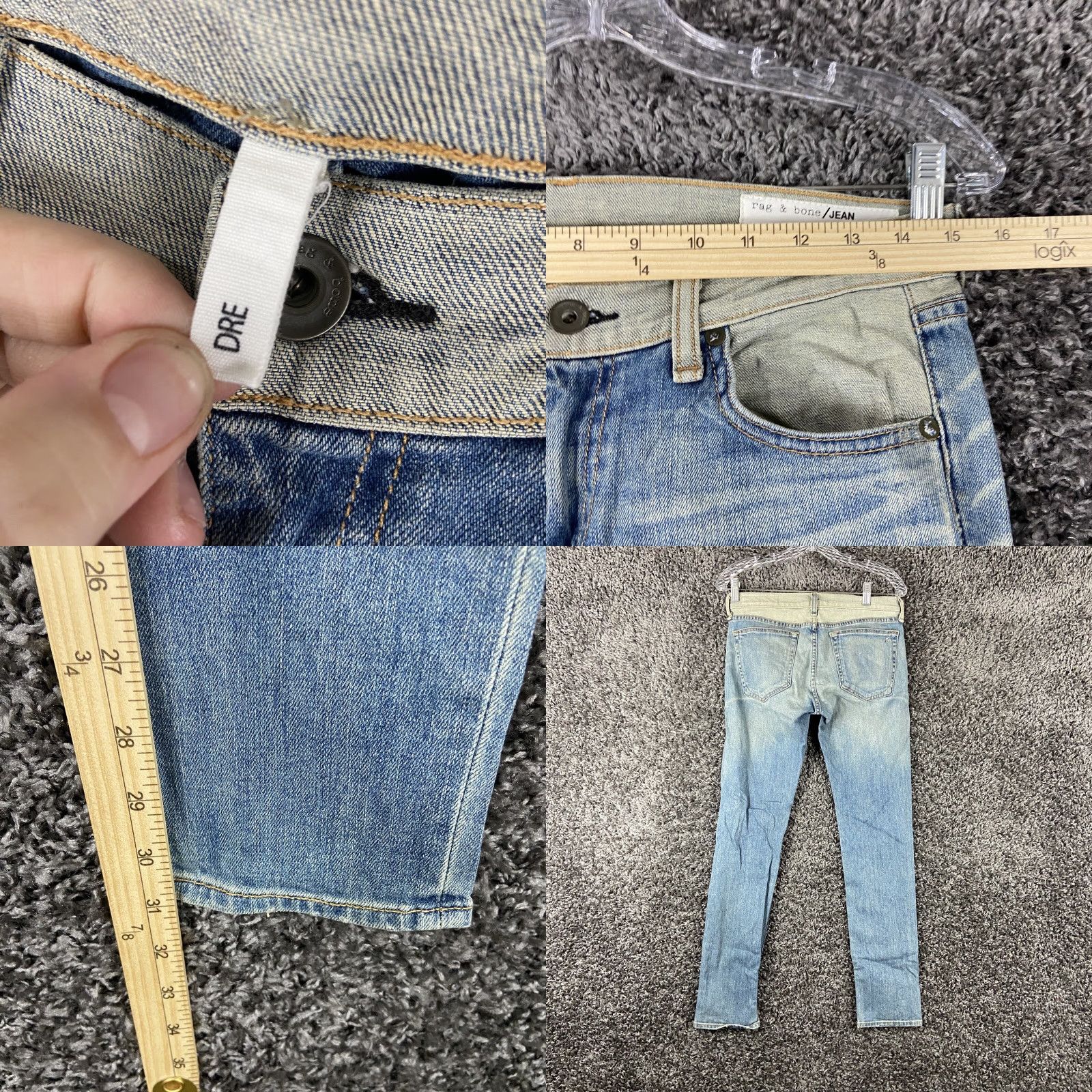 Rag & Bone RAG & BONE Distressed Skinny Jeans Women’s 25 Blue Size 42" / US 20 - 8 Thumbnail