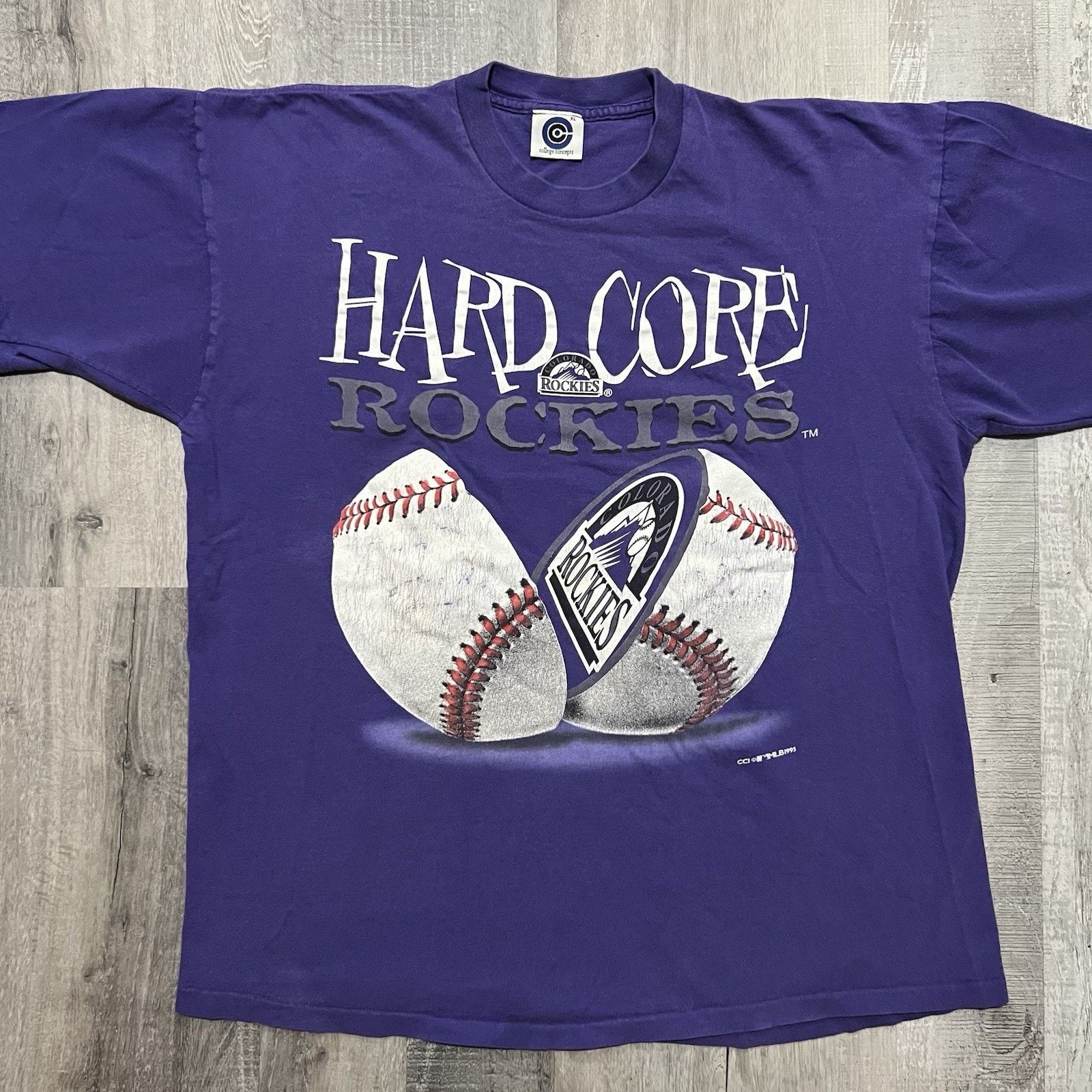 Other VTG Colorado Rockies Hardcore 90s Purple Baseball T Shirt Size US XL / EU 56 / 4 - 1 Thumbnail