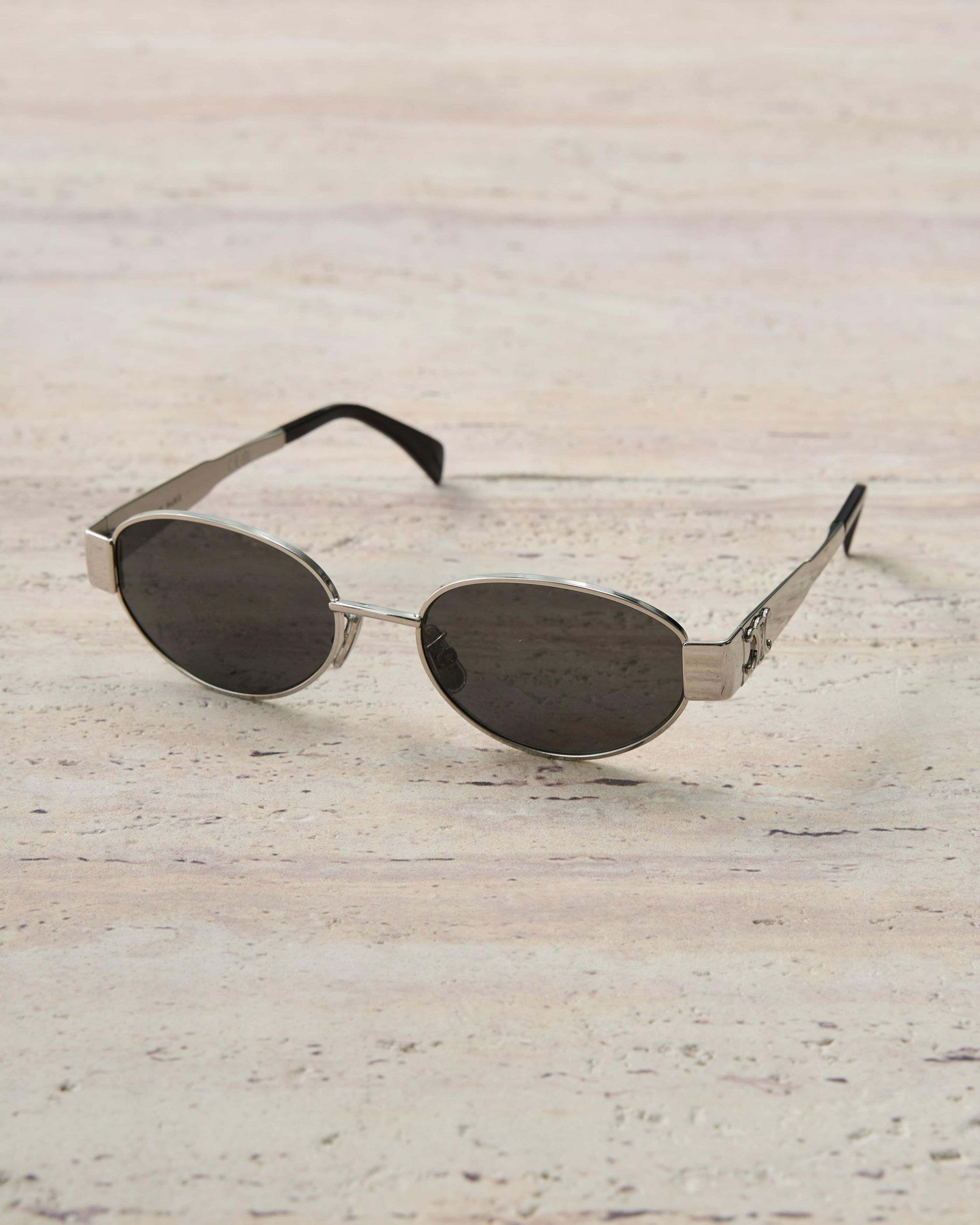 Celine CELINE Triomphe 01 Oval Sunglasses SILVER Size ONE SIZE - 1 Thumbnail