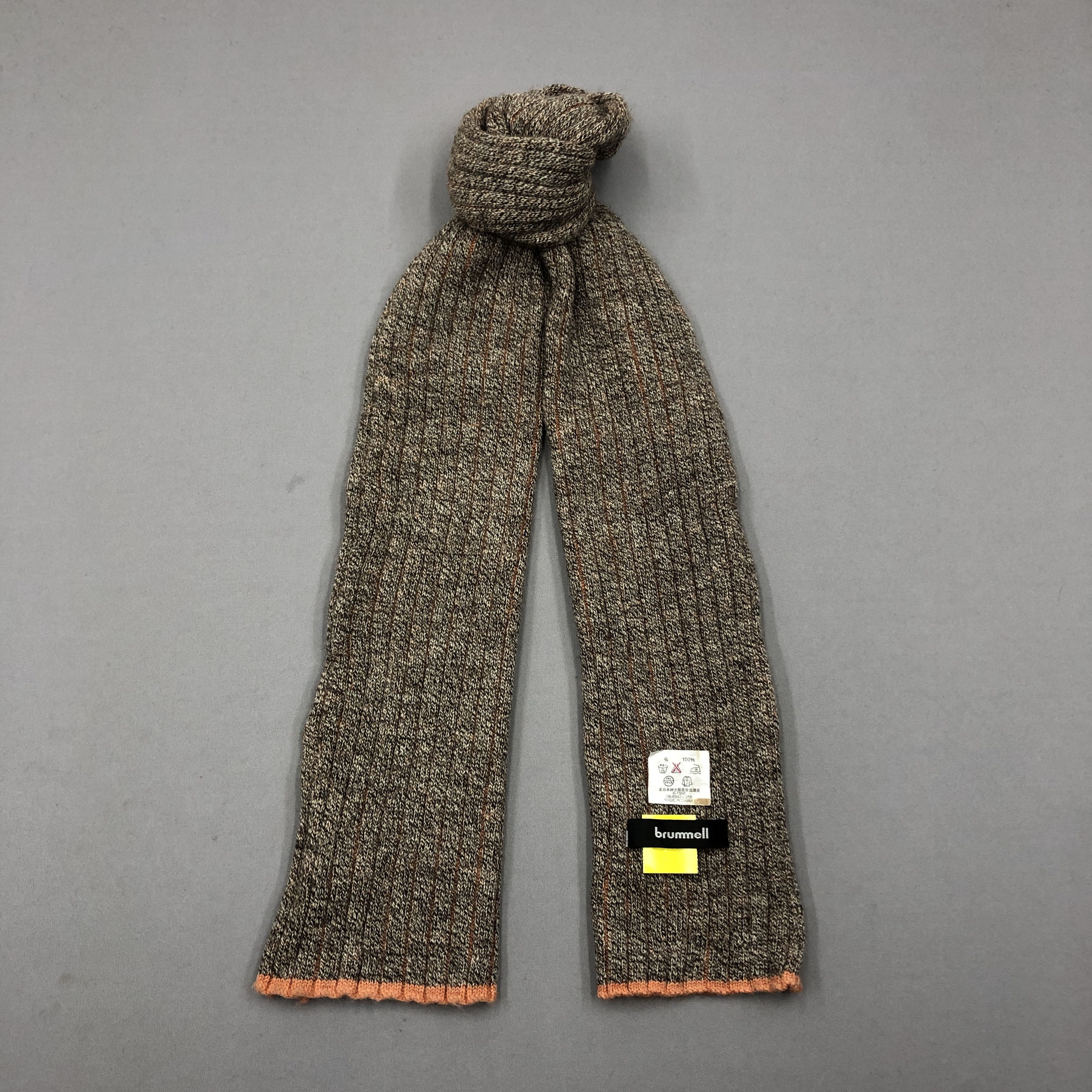 Japanese Brand Vintage Brummell Scarf Muffler Wool Cashmere Scarves Size ONE SIZE - 1 Thumbnail
