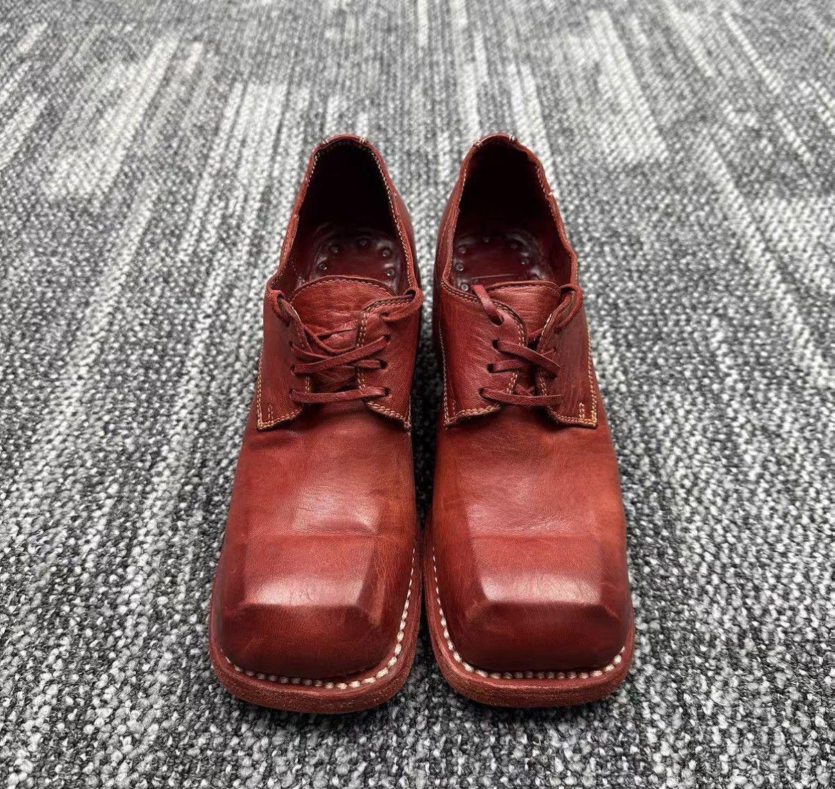 Guidi Guidi 9082 Chunky Heel Square Toe Horse Derby Shoes J42 Size US 5 / IT 35 - 2 Thumbnail