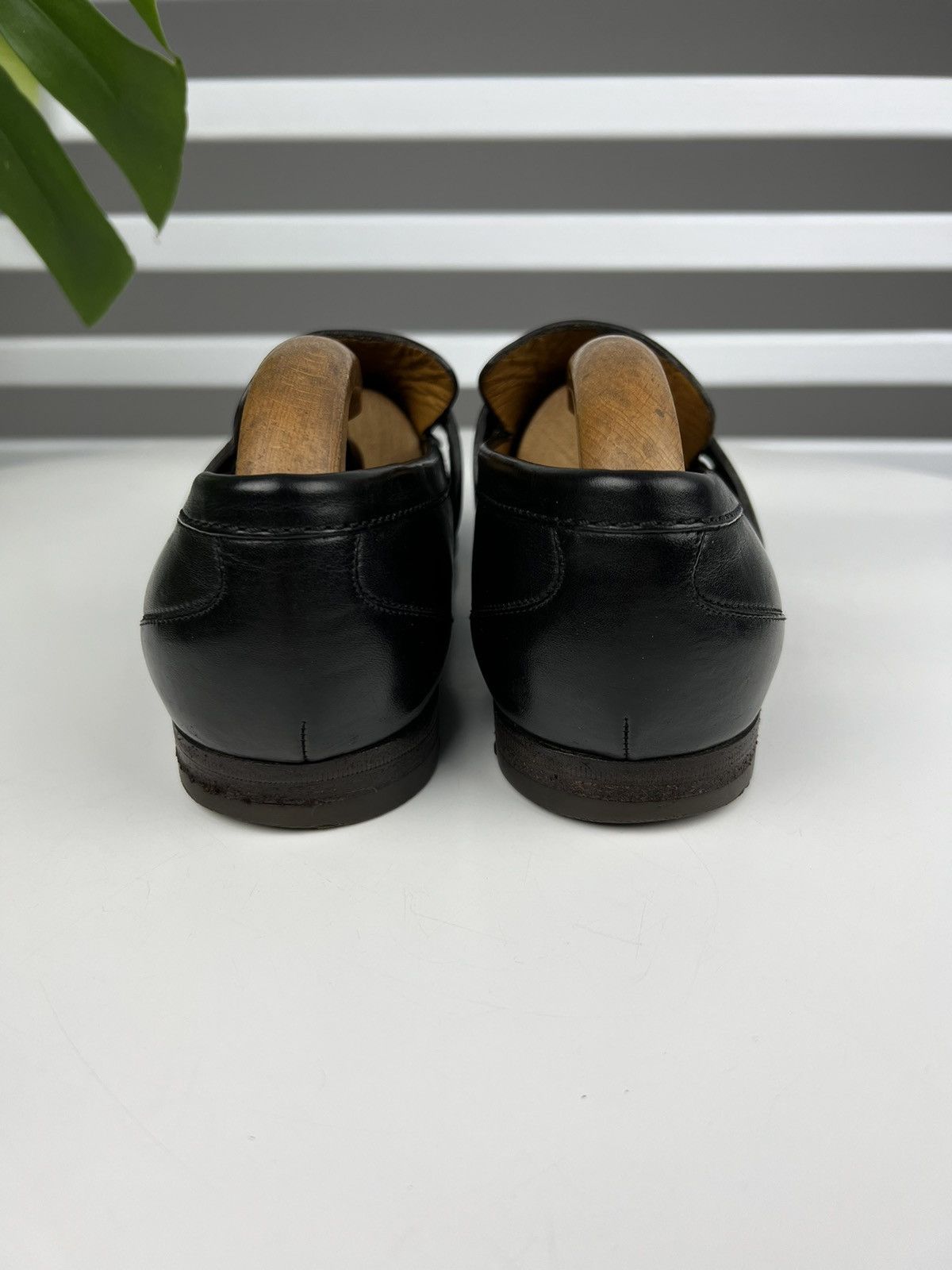 Gucci GUCCI Loafers Leather Shoes Strap GG Logo Black Men’s Size US 6.5 / EU 39-40 - 9 Thumbnail
