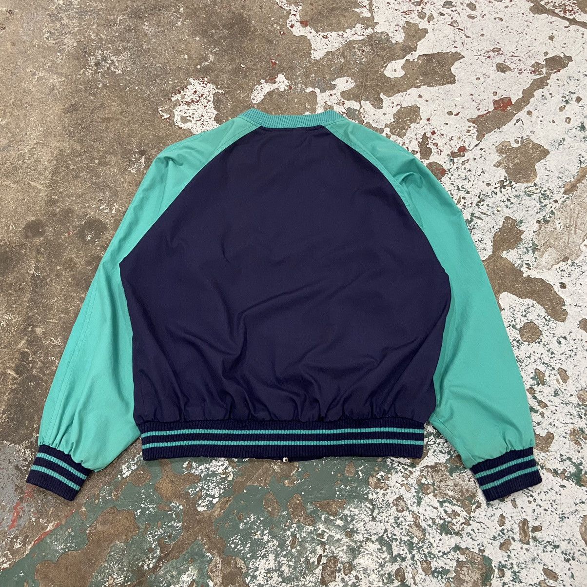 Vintage Vintage Navy Blue And Teal Zip-up Jacket Size US L / EU 52-54 / 3 - 10 Thumbnail