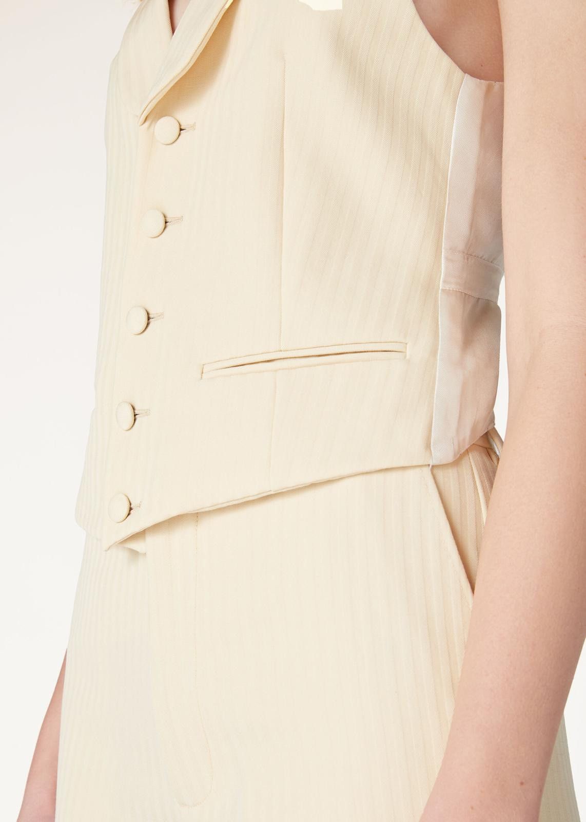 Loro Piana o1srvl11e0225 FAO0331 Ashlyn Vest in Cream & White Size XS / US 0-2 / IT 36-38 - 4 Thumbnail