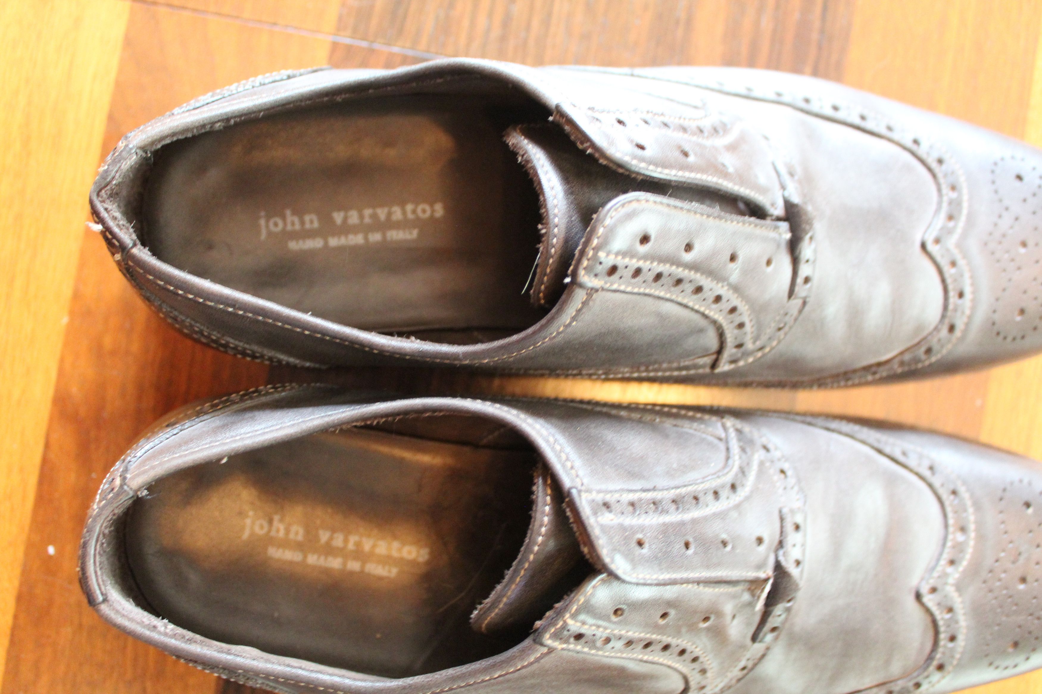John Varvatos Varvatos Collection Gunmetal Wingtip Slip-On – Made in Italy Size US 11 / EU 44 - 5 Thumbnail