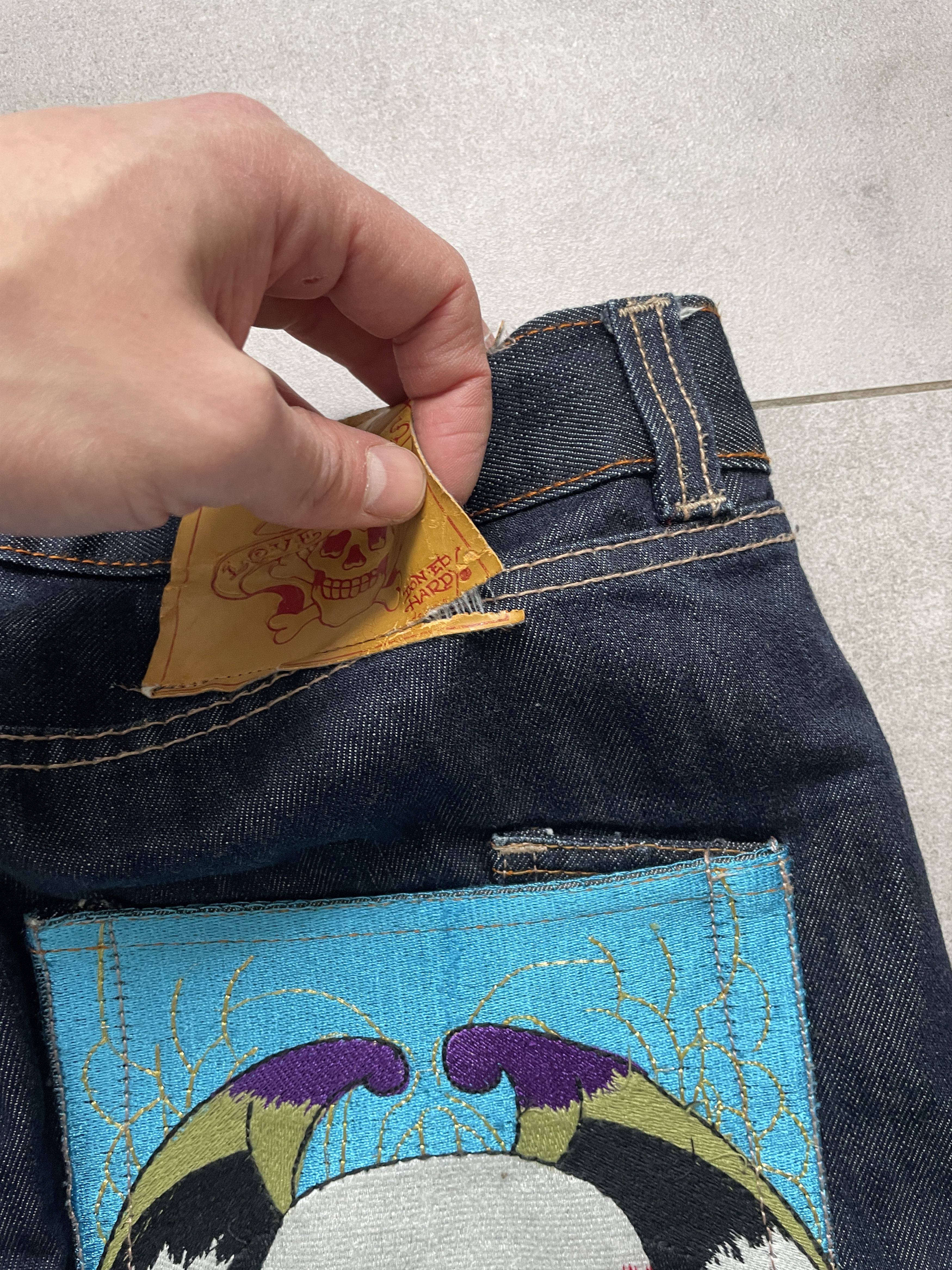 Christian Audigier × Ed Hardy × Swagger ED HARDY CHRISTIAN AUDIGIER STRAIGHT BAGGY DENIM JEANS Size US 32 / EU 48 - 8 Thumbnail