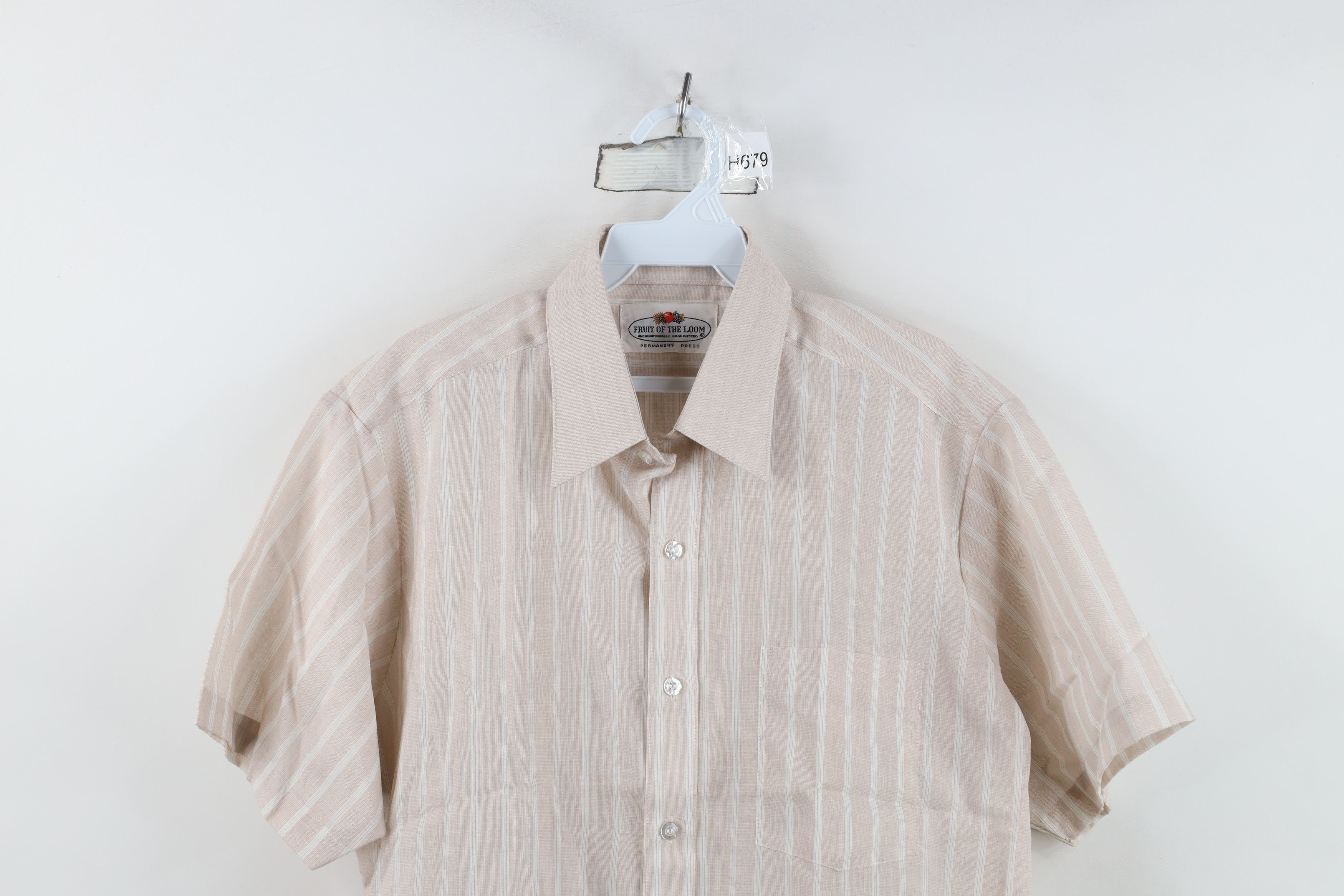 Fruit Of The Loom Deadstock Vintage 60s 70s Fruit of the Loom Button Shirt Size US M / EU 48-50 / 2 - 2 Thumbnail