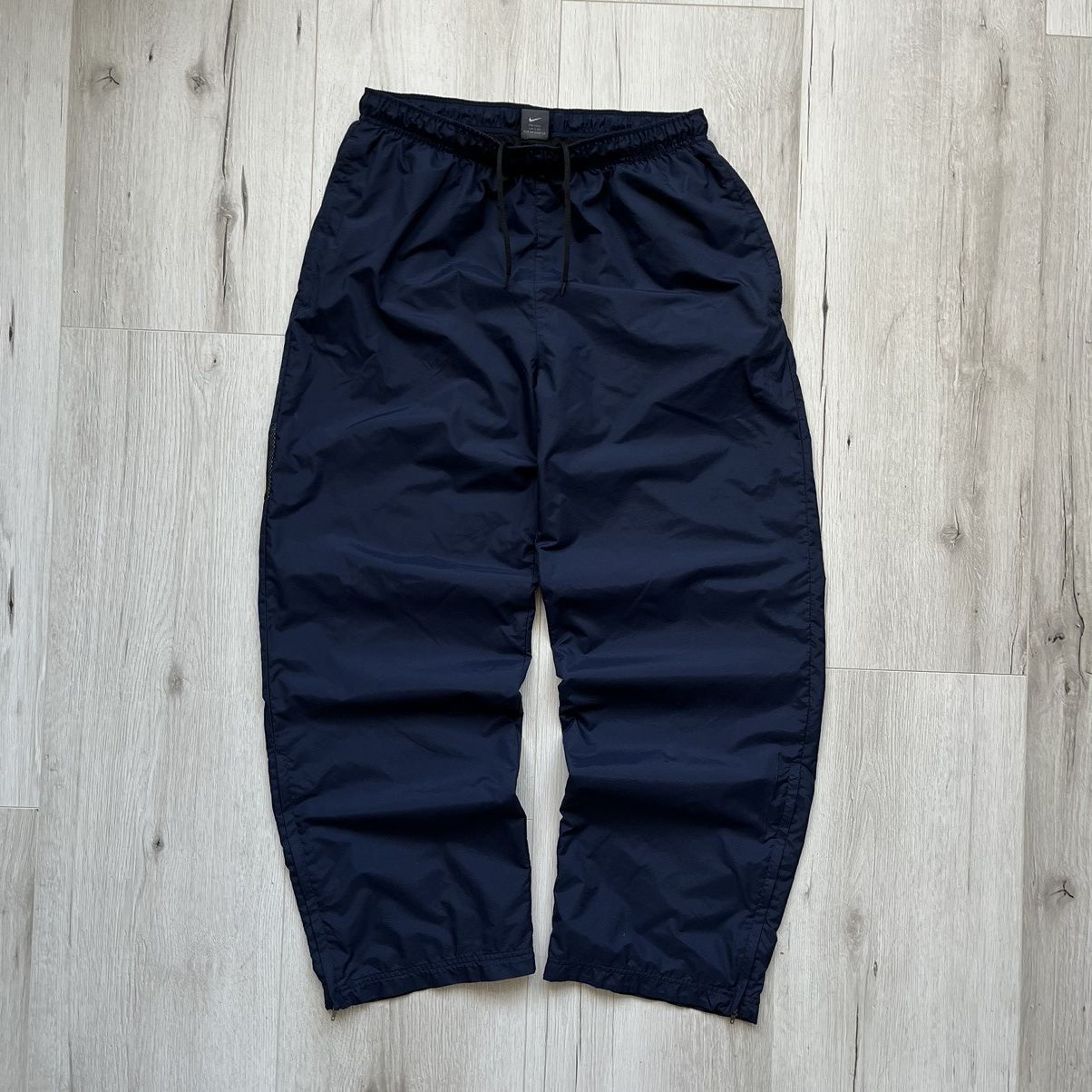 Nike × Vintage Nike Vintage 00s Wide Nylon Mesh Y2K Swoosh Track Pants Blue Size US 34 / EU 50 - 2 Thumbnail