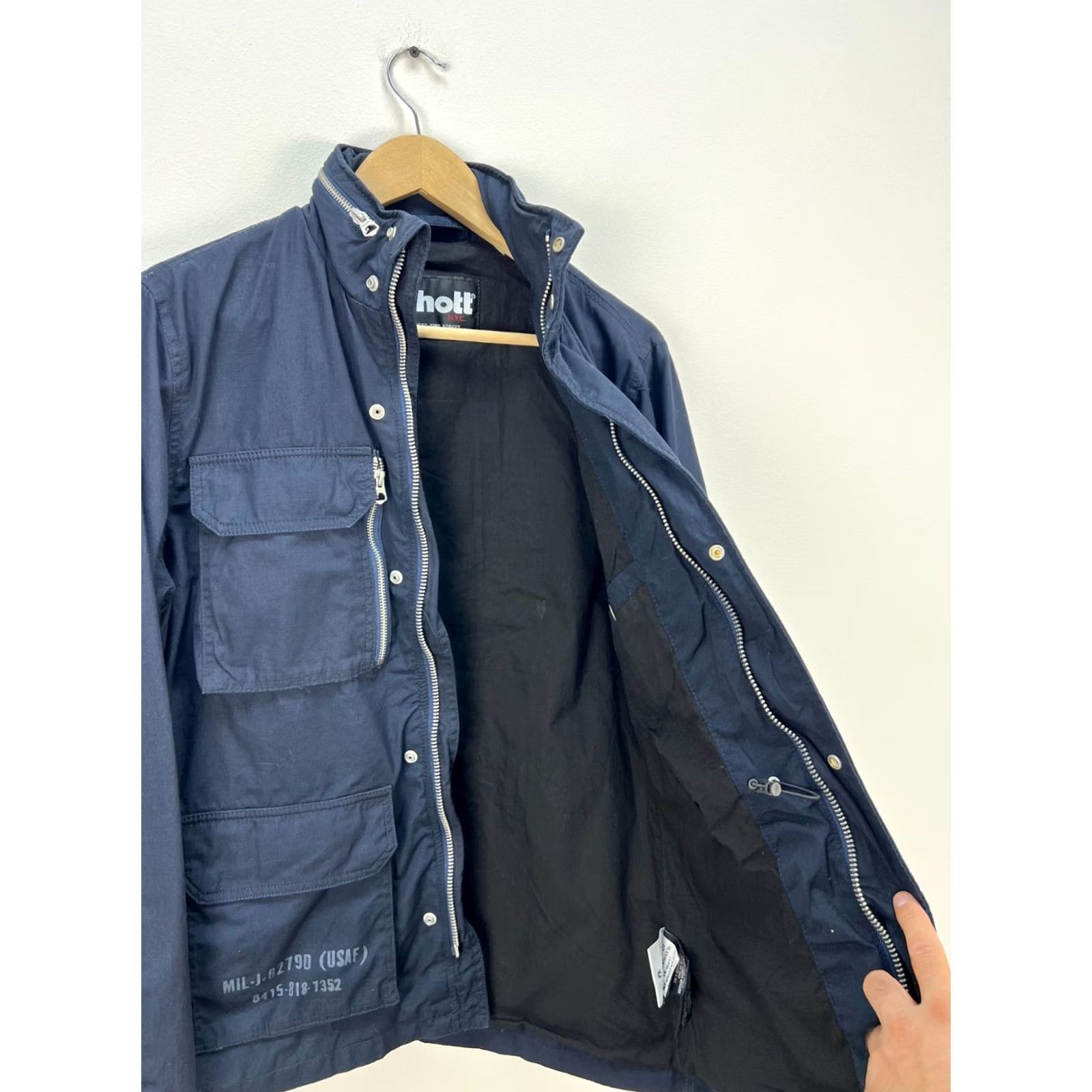 Schott SCHOTT M65 USA Japan Field Jacket Combat Military Size M Navy Jacket Mens Regular Size US M / EU 48-50 / 2 - 7 Thumbnail