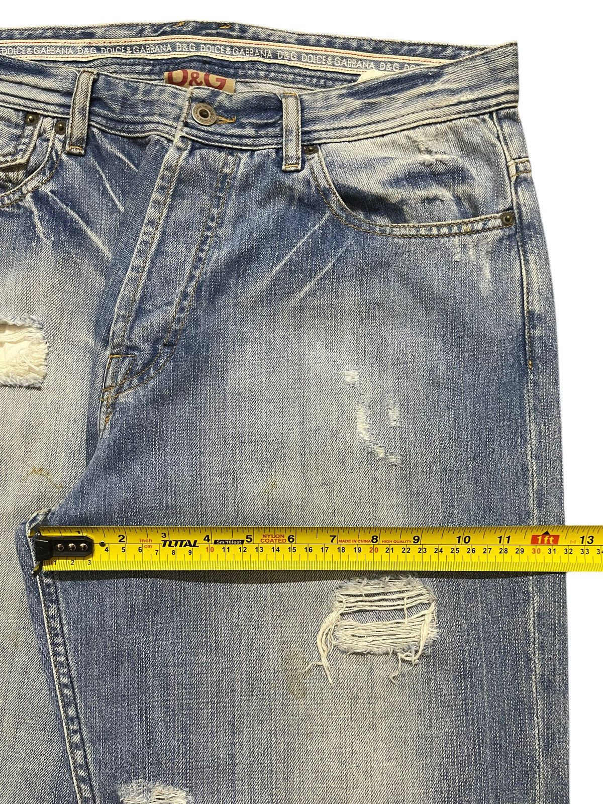 Dolce & Gabbana Vintage Dolce & Gabbana Blue Faded Wash Distressed Baggy Size US 34 / EU 50 - 17 Thumbnail