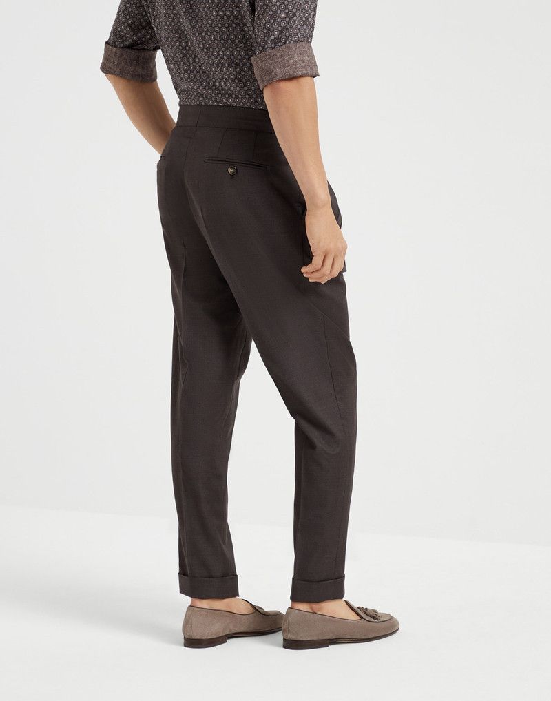 Brunello Cucinelli o1la1rc1a0326 Virgin Wool Batavia Leisure Fit Trousers Brown Size US 34 / EU 50 - 2 Thumbnail