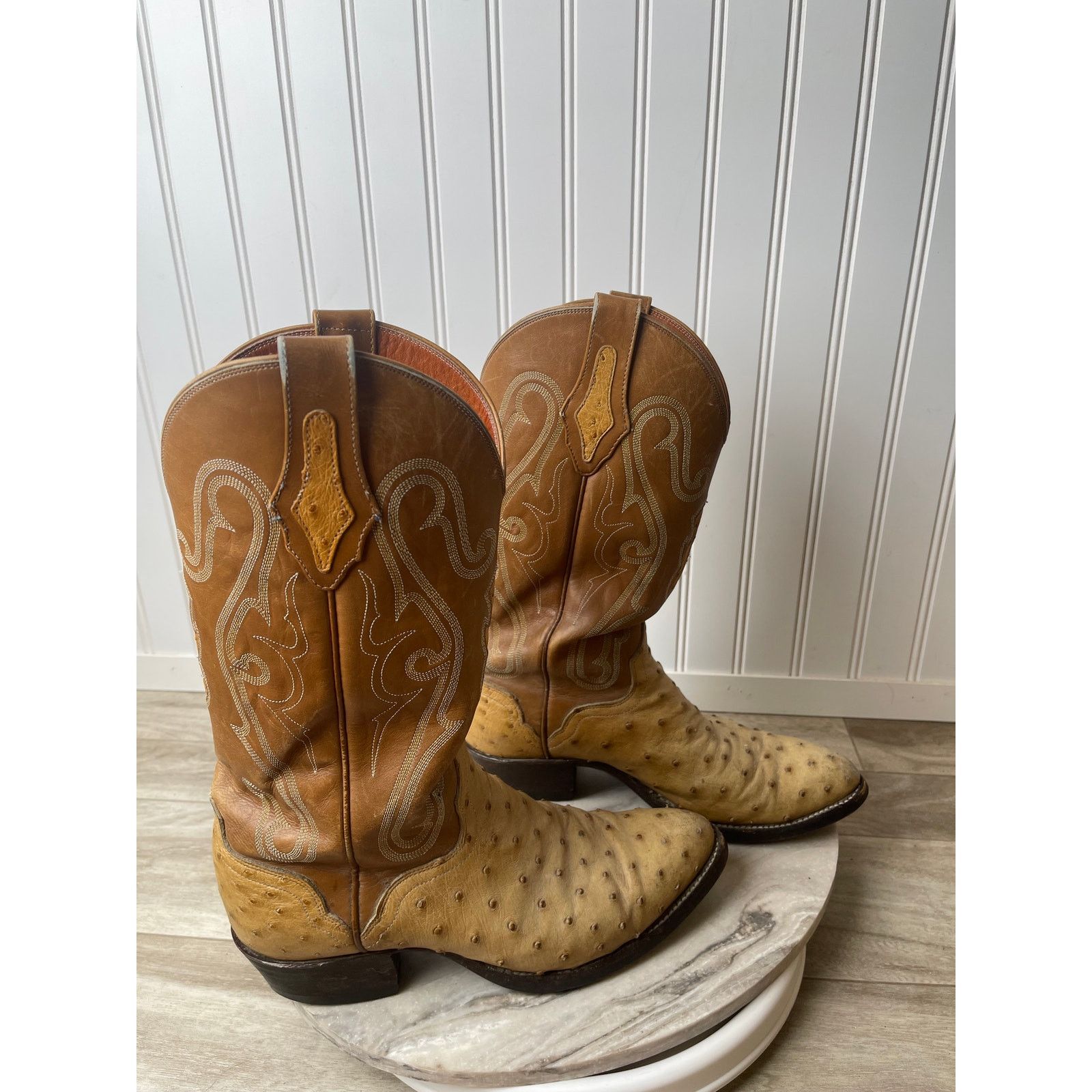 Vintage El Dorado VTG Full Quill Ostrich Handmade Boots 8.5D Cowboy Size US 8.5 / EU 41-42 - 4 Thumbnail