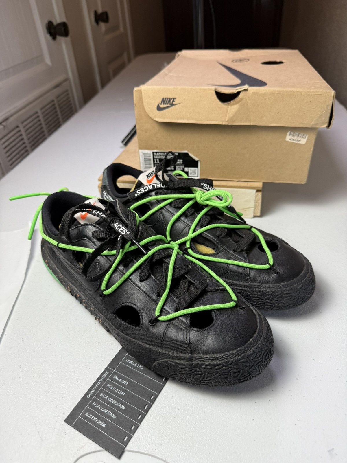 Nike × Off-White Used 2022 Nike Off-White x Blazer Low 'Black' Sz 11 Size US 11 / EU 44 - 13 Thumbnail