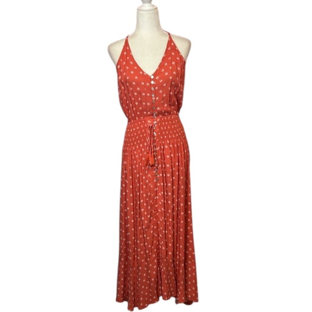 Other Vici Red Maxi Dress with White Floral Pattern Size M / US 6-8 / IT 42-44 - 1 Thumbnail